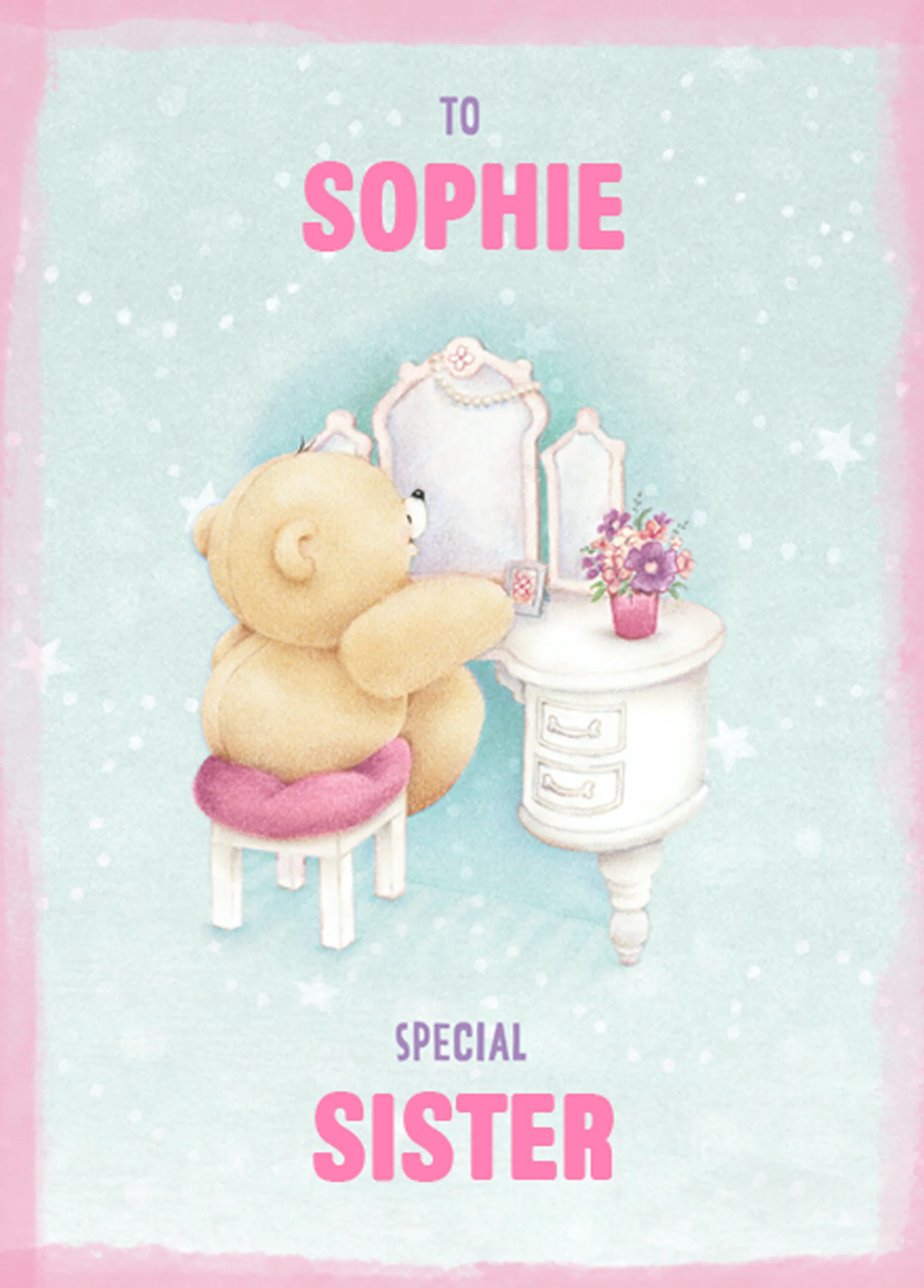 Personalised Forever Friends For Sister Cute Teddy Bears Birthday Card