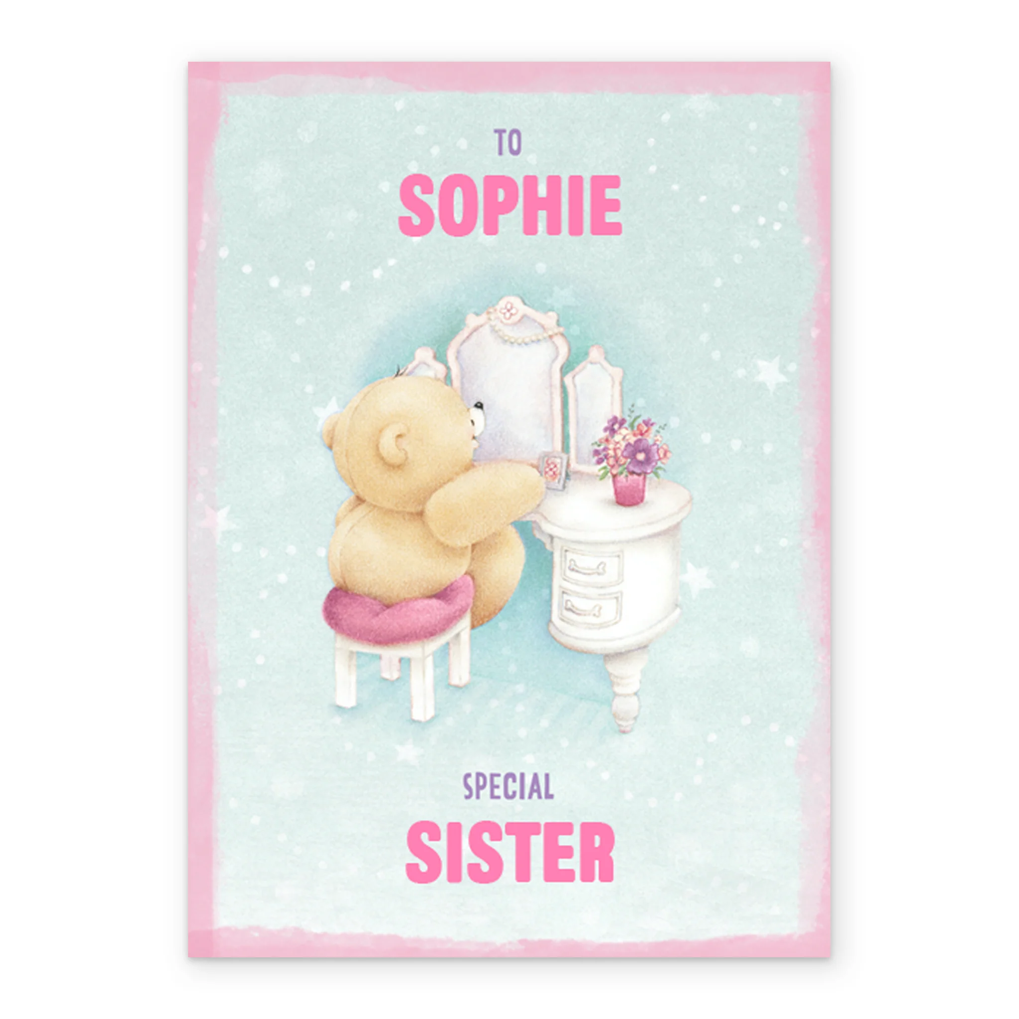 Personalised Forever Friends For Sister Cute Teddy Bears Birthday Card - Image 2
