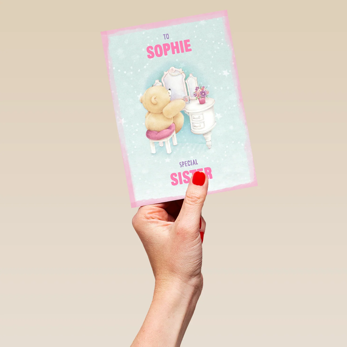 Personalised Forever Friends For Sister Cute Teddy Bears Birthday Card - Image 5