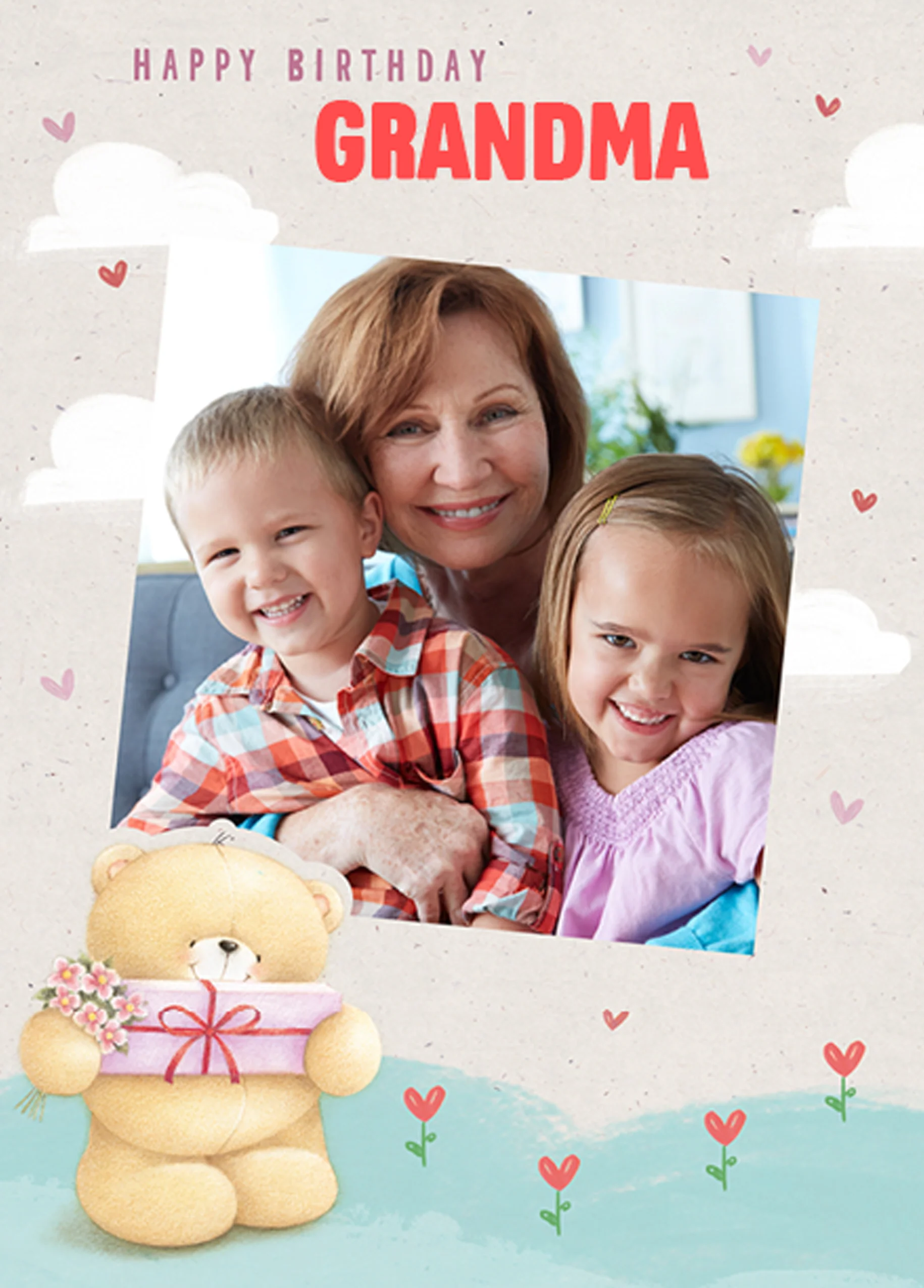 Personalised Forever Friends Grandma Photo Birthday Card