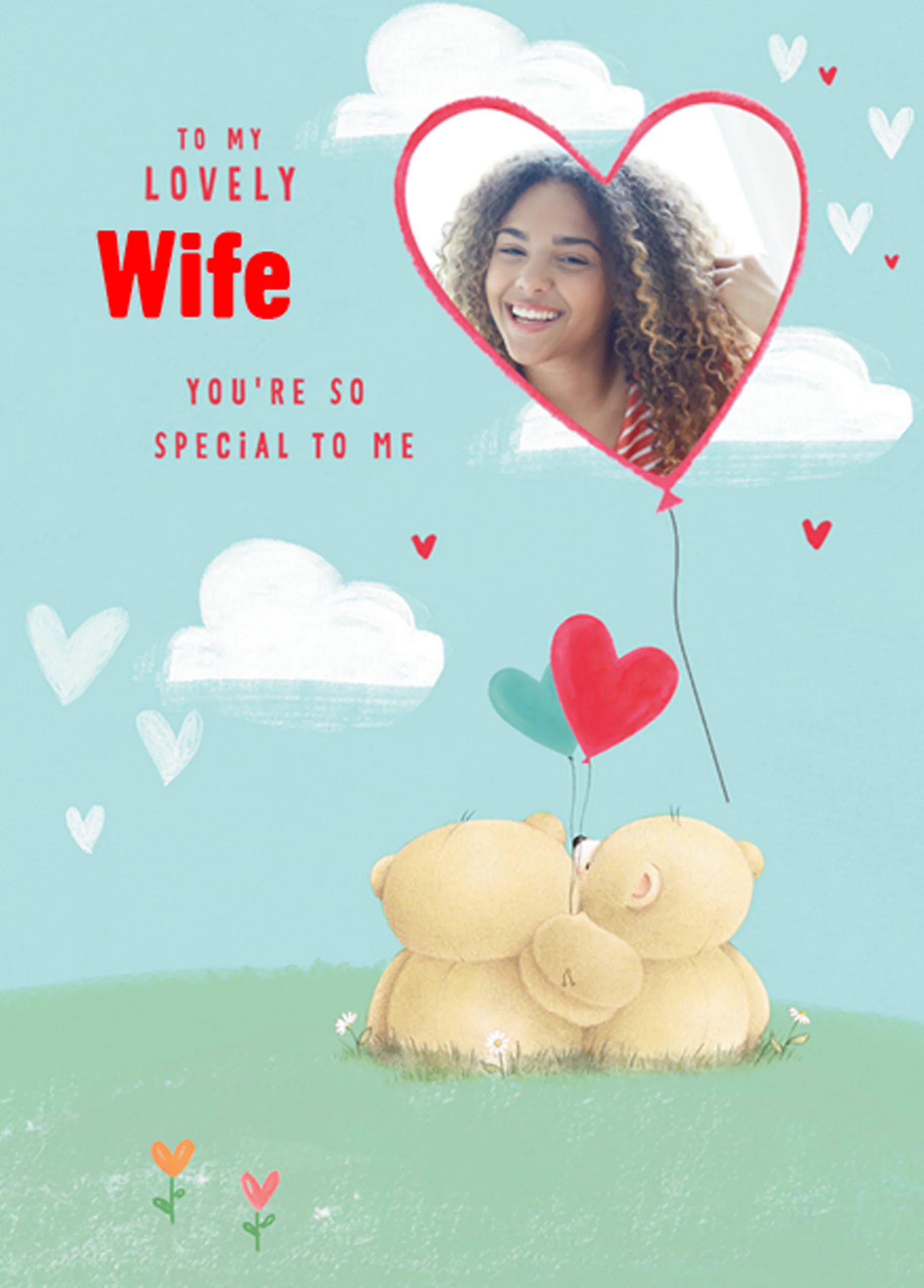 Personalised Forever Friends Heart Balloon Photo Birthday Card For Wife