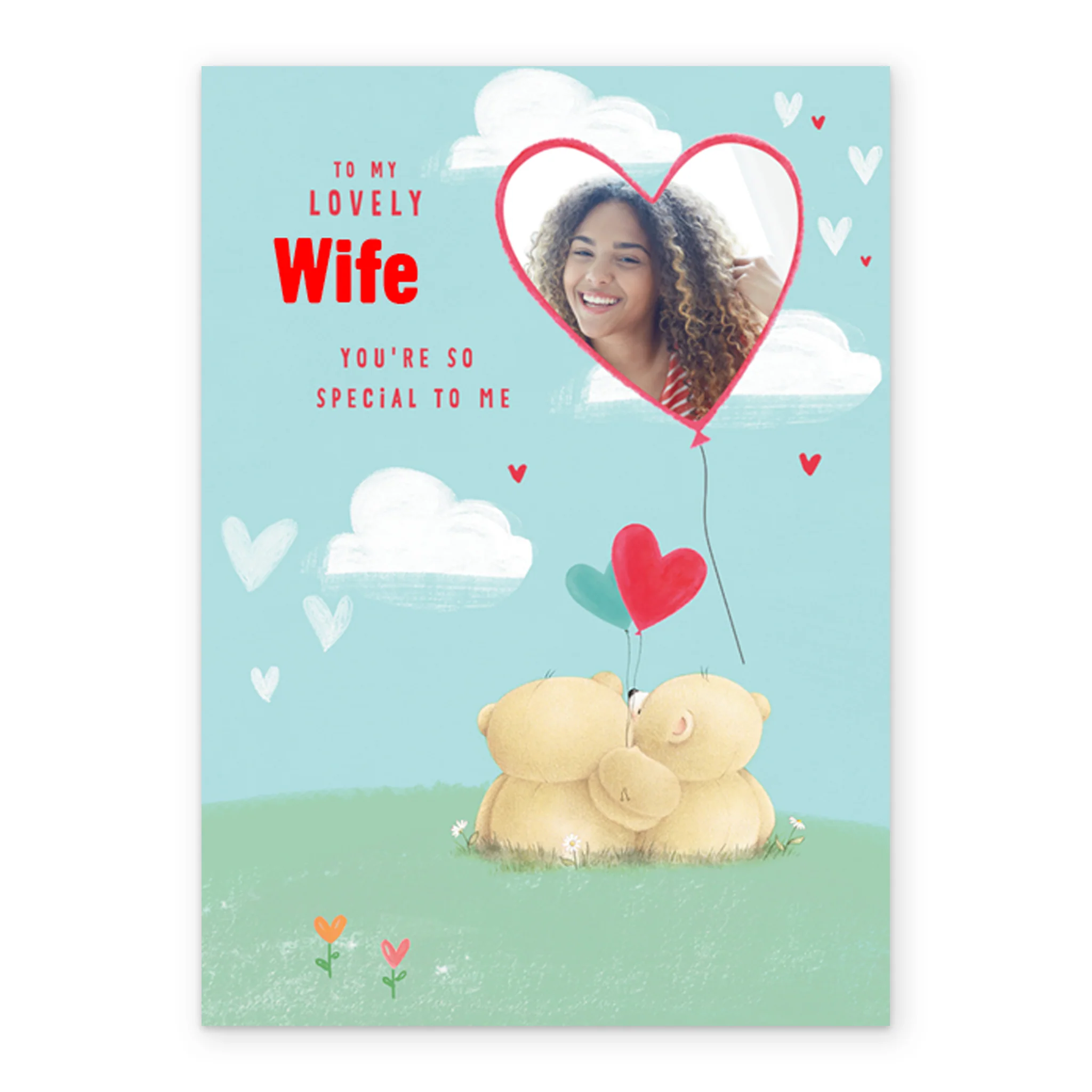 Personalised Forever Friends Heart Balloon Photo Birthday Card For Wife - Image 2