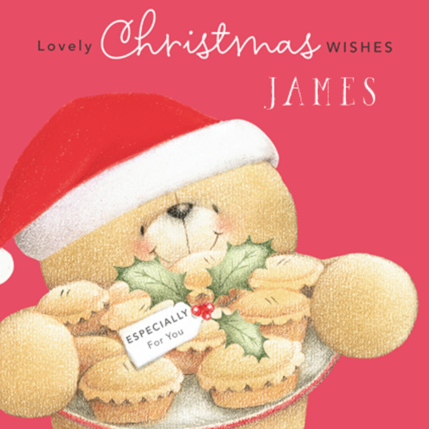 Personalised Forever Friends Mince Pies Christmas Card for Him