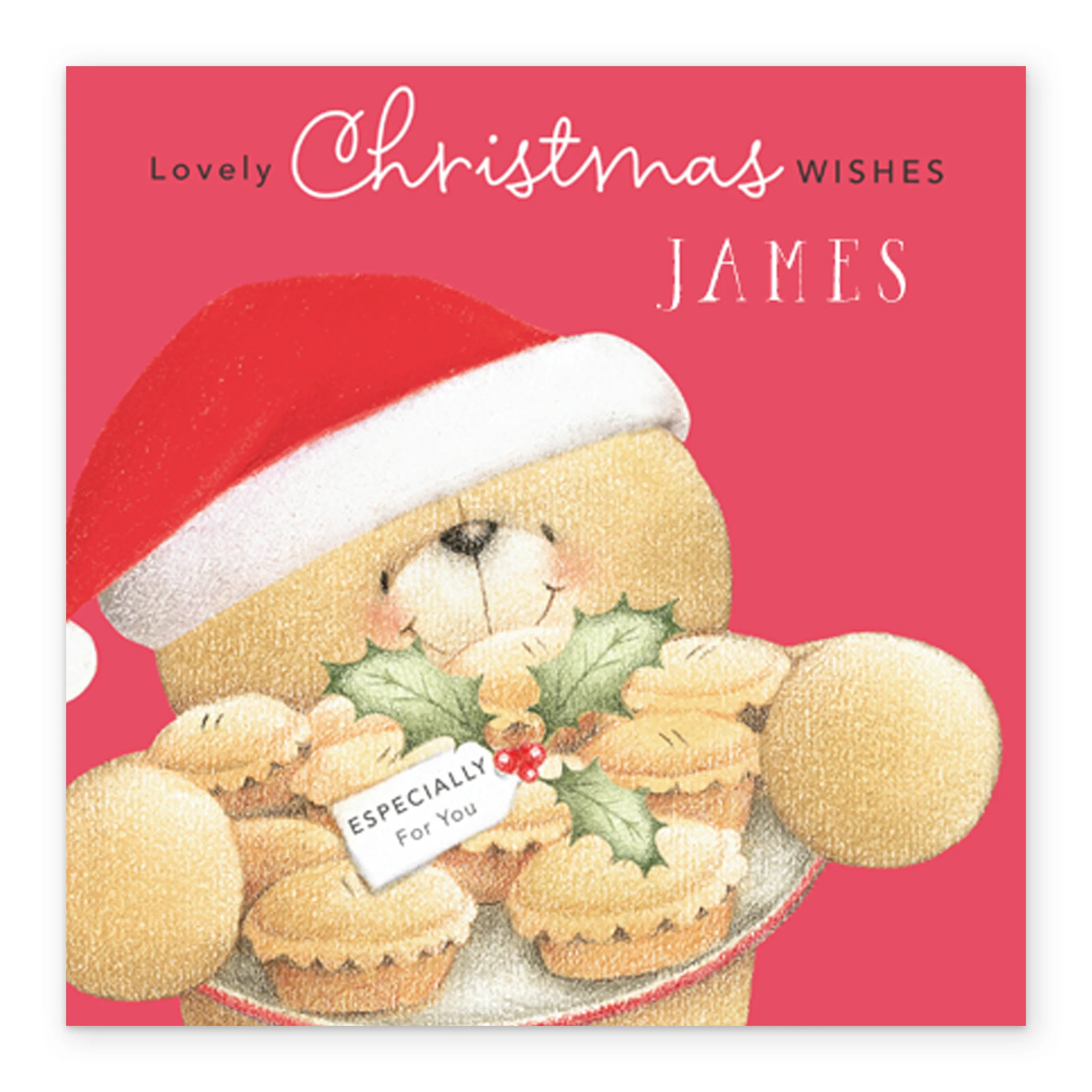 Personalised Forever Friends Mince Pies Christmas Card for Him - Image 2