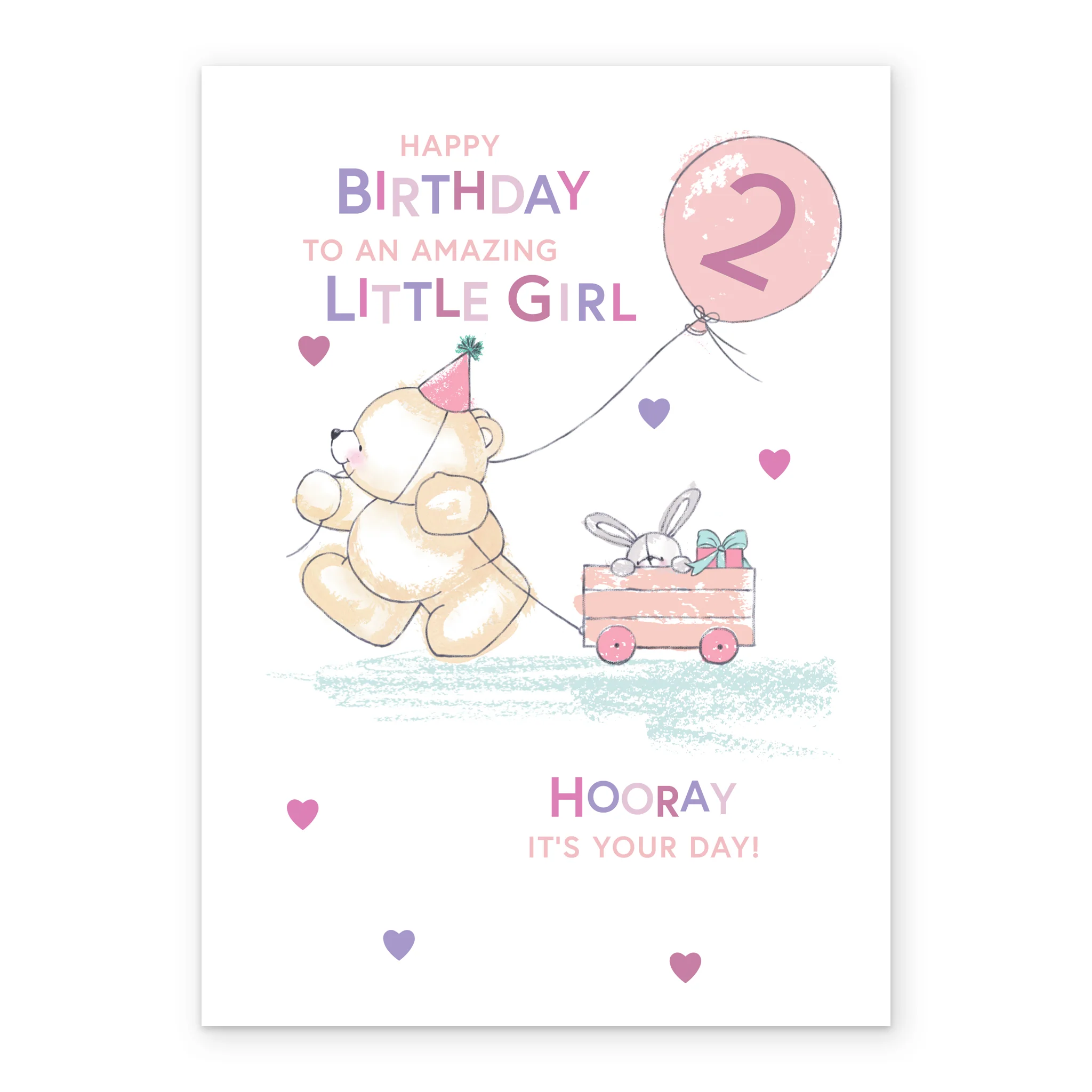 Personalised Forever Friends Pink 2nd Birthday Card - Image 2
