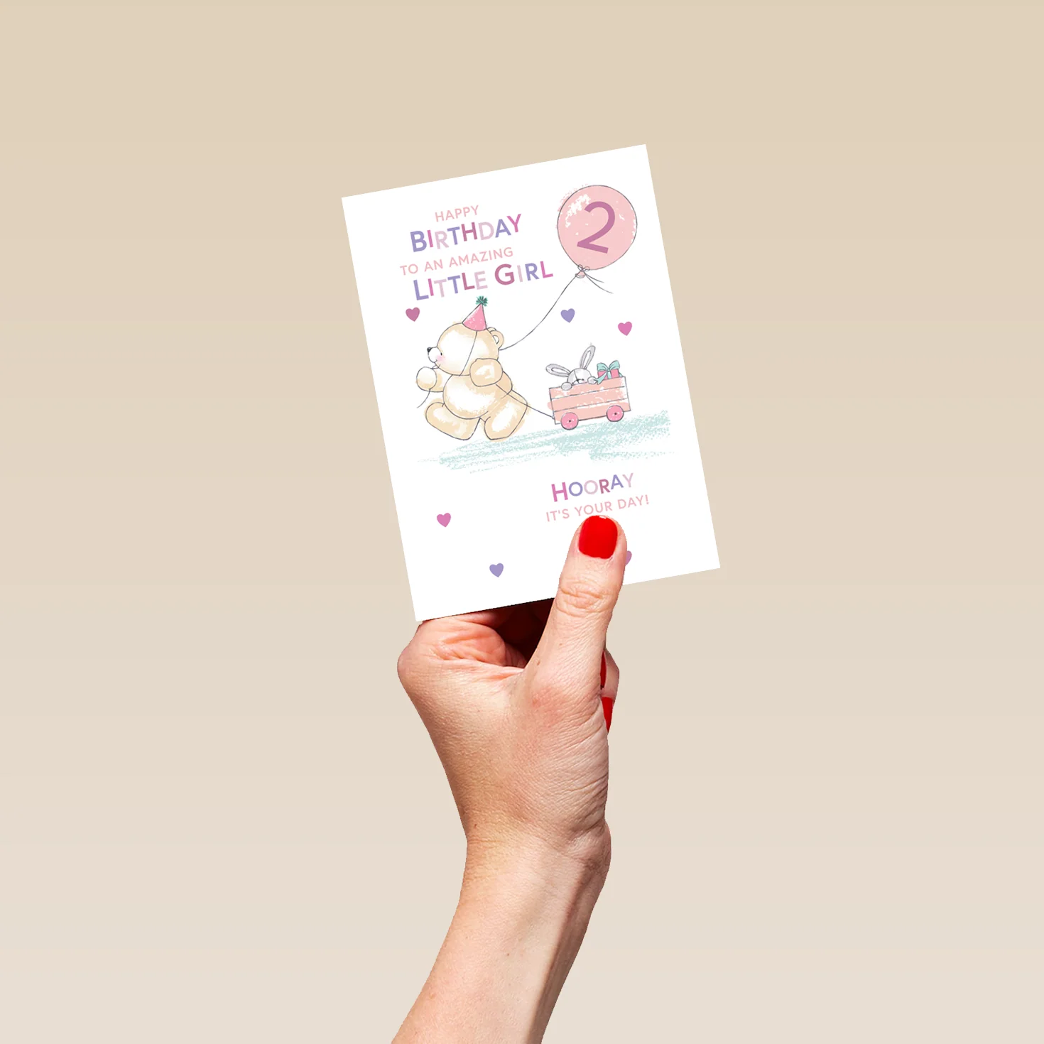 Personalised Forever Friends Pink 2nd Birthday Card - Image 4