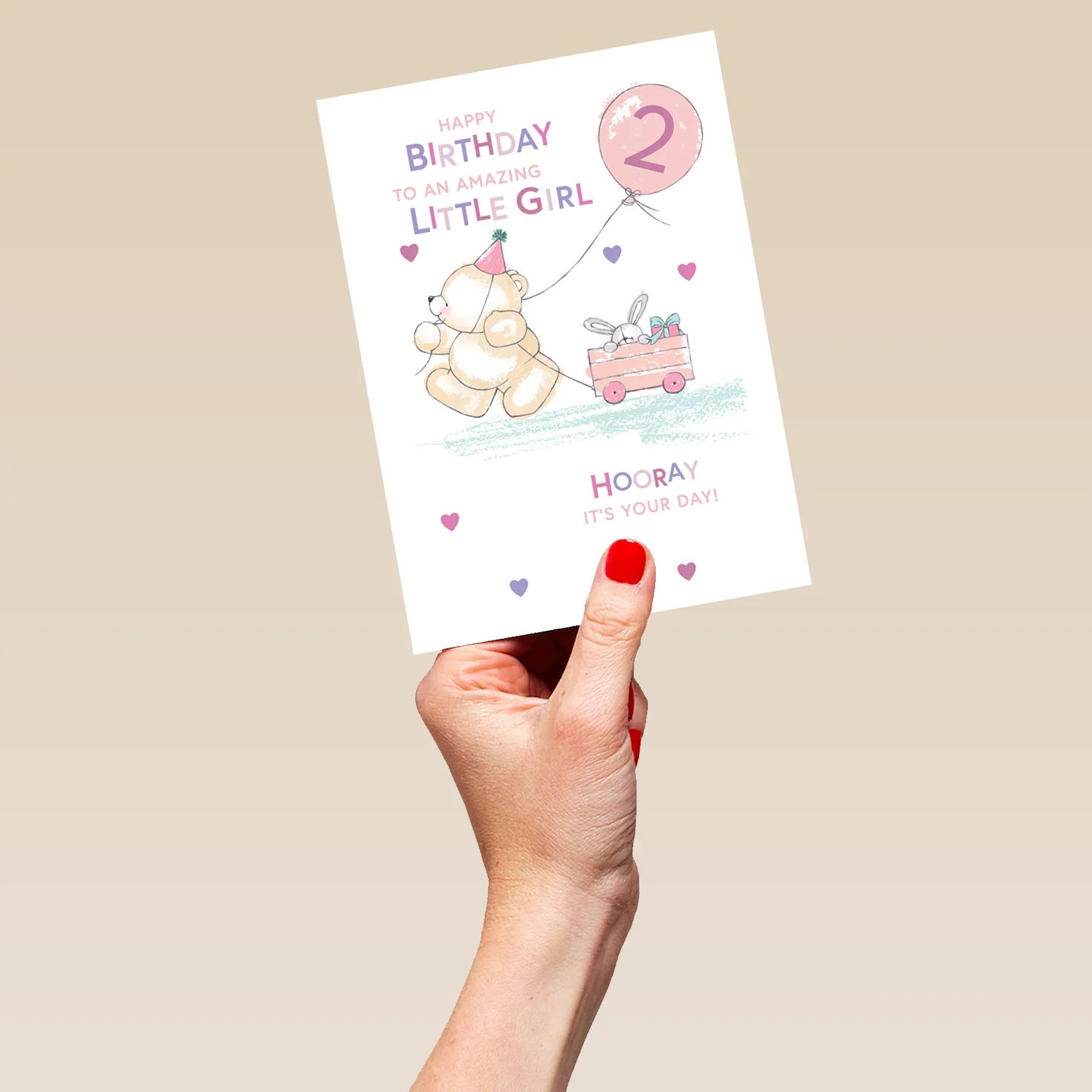 Personalised Forever Friends Pink 2nd Birthday Card - Image 5