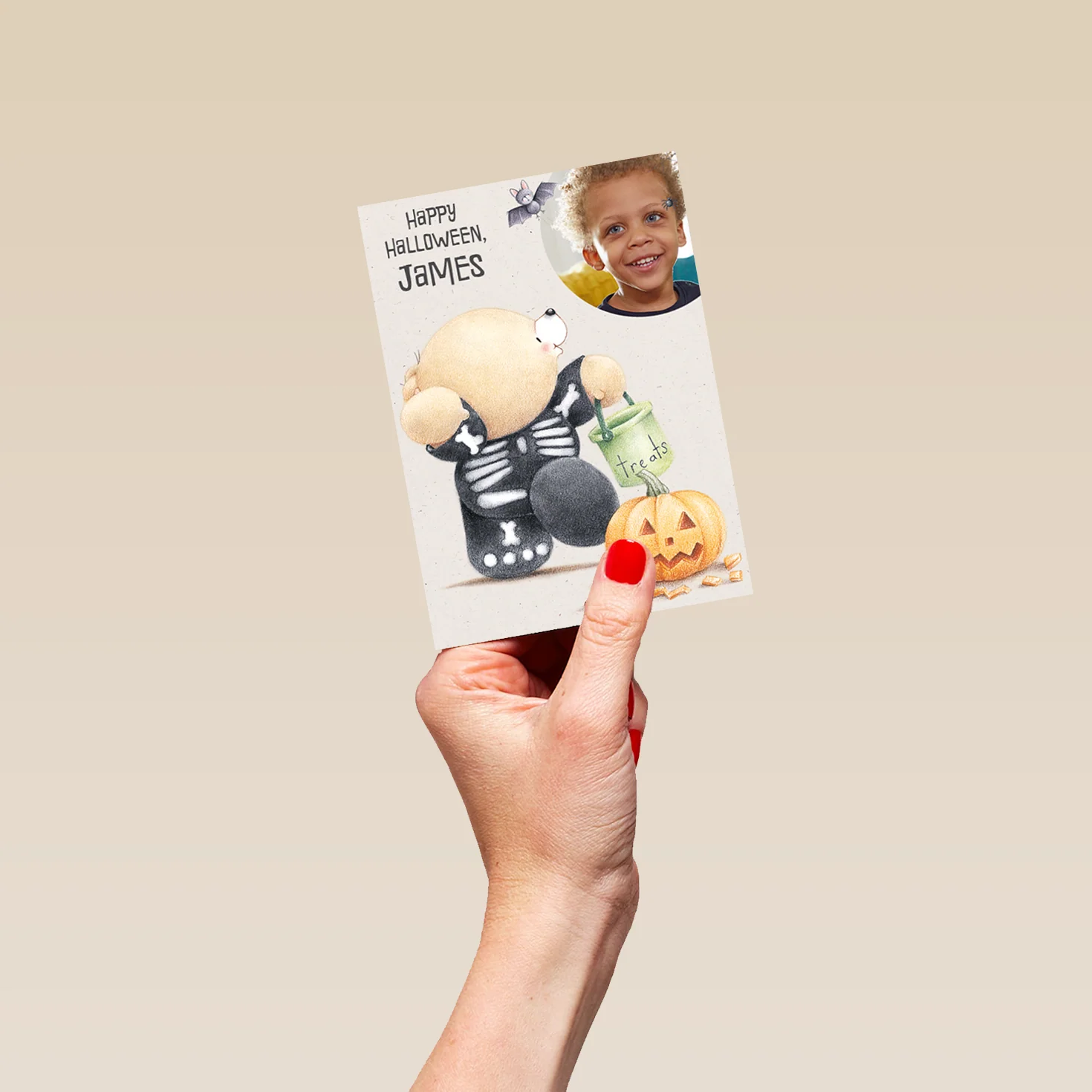 Personalised Forever Friends Skeleton Halloween Photo Card - Image 4