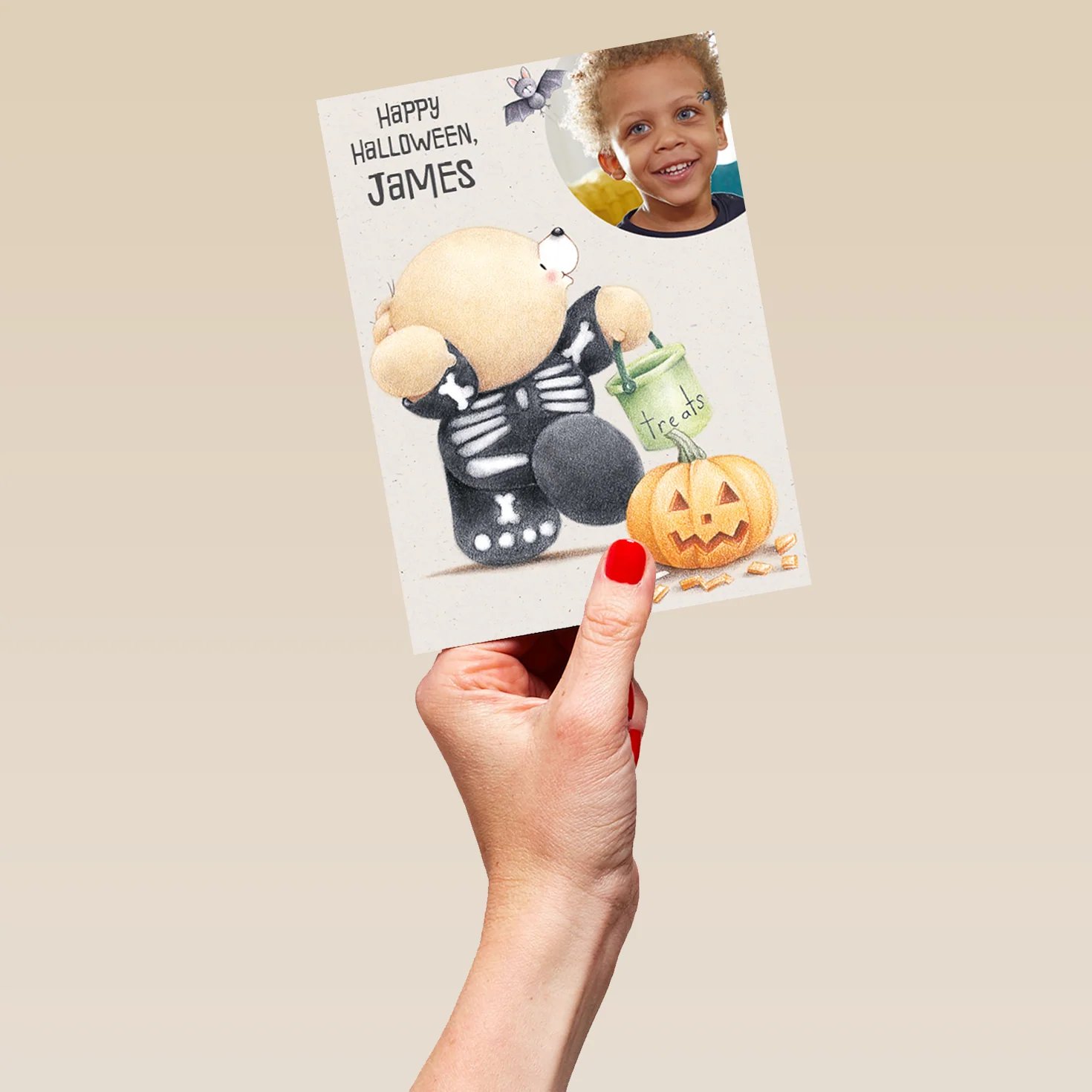 Personalised Forever Friends Skeleton Halloween Photo Card - Image 5