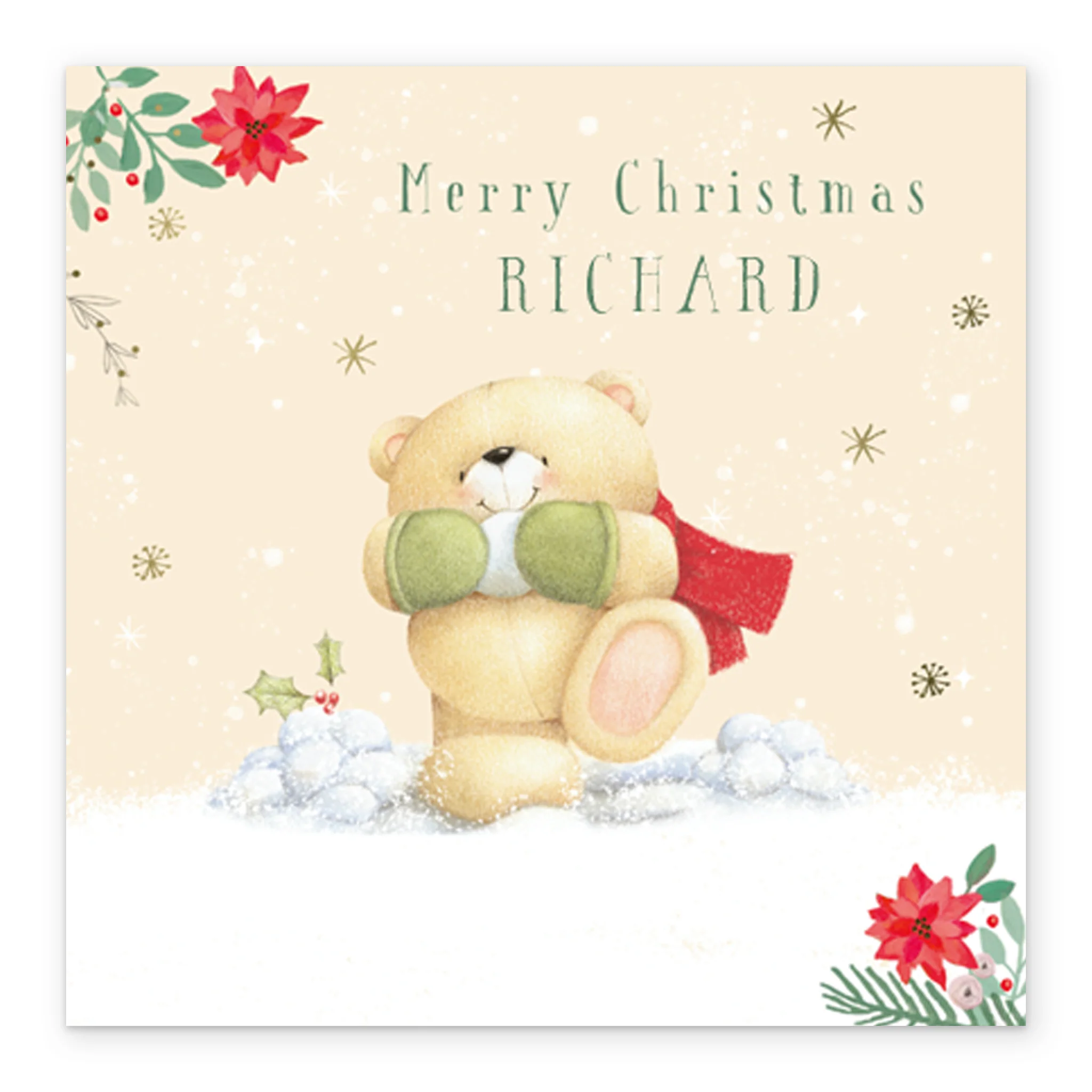 Personalised Forever Friends Snowballs Christmas Card for Him - Image 2