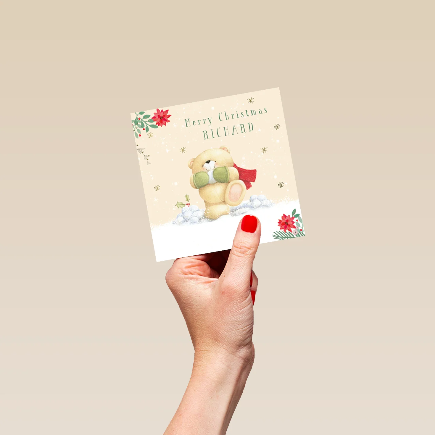 Personalised Forever Friends Snowballs Christmas Card for Him - Image 4