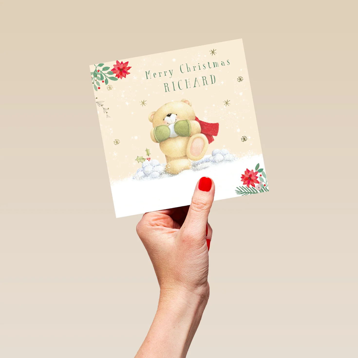 Personalised Forever Friends Snowballs Christmas Card for Him - Image 5