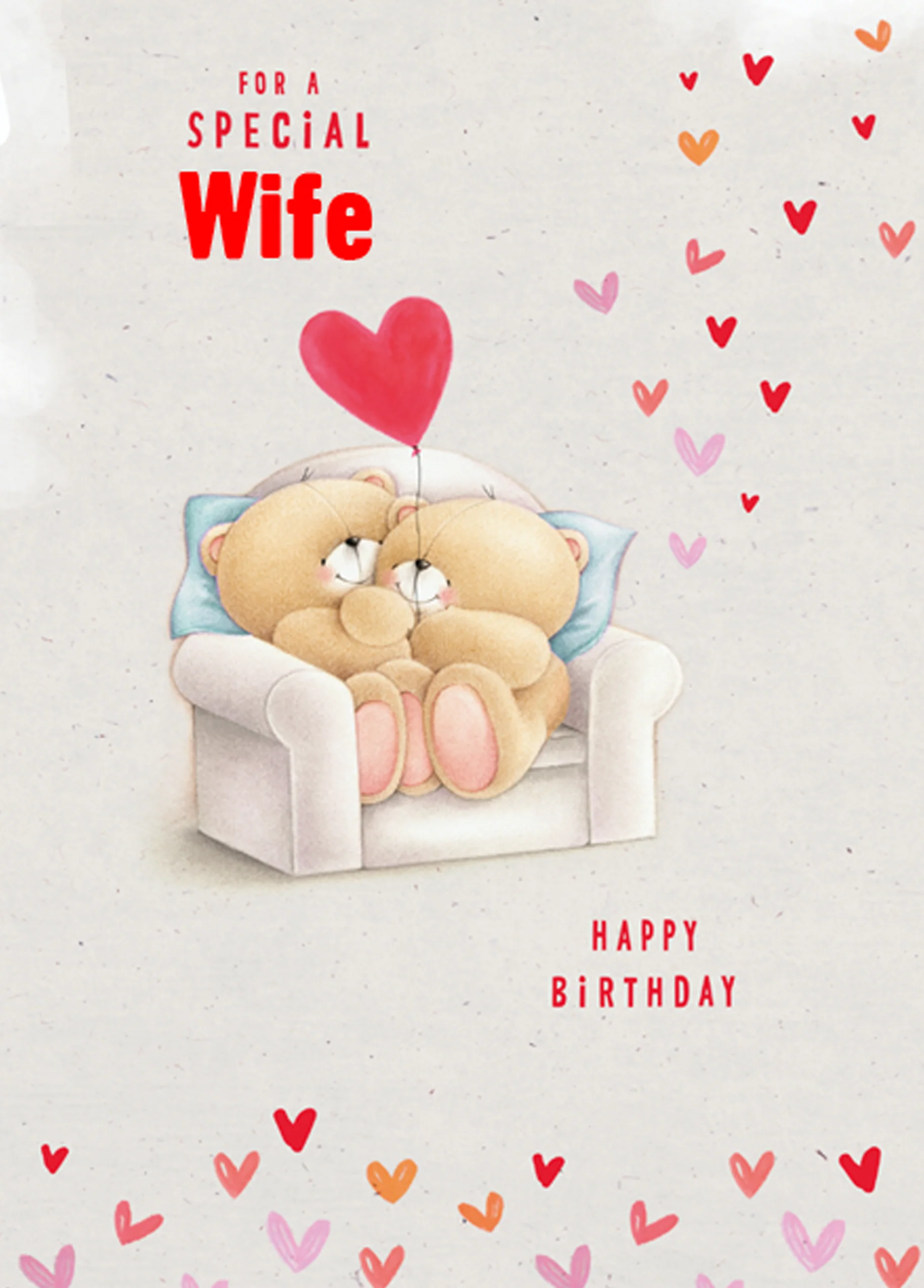 Personalised Forever Friends Snuggle Chair Birthday Card For Wife