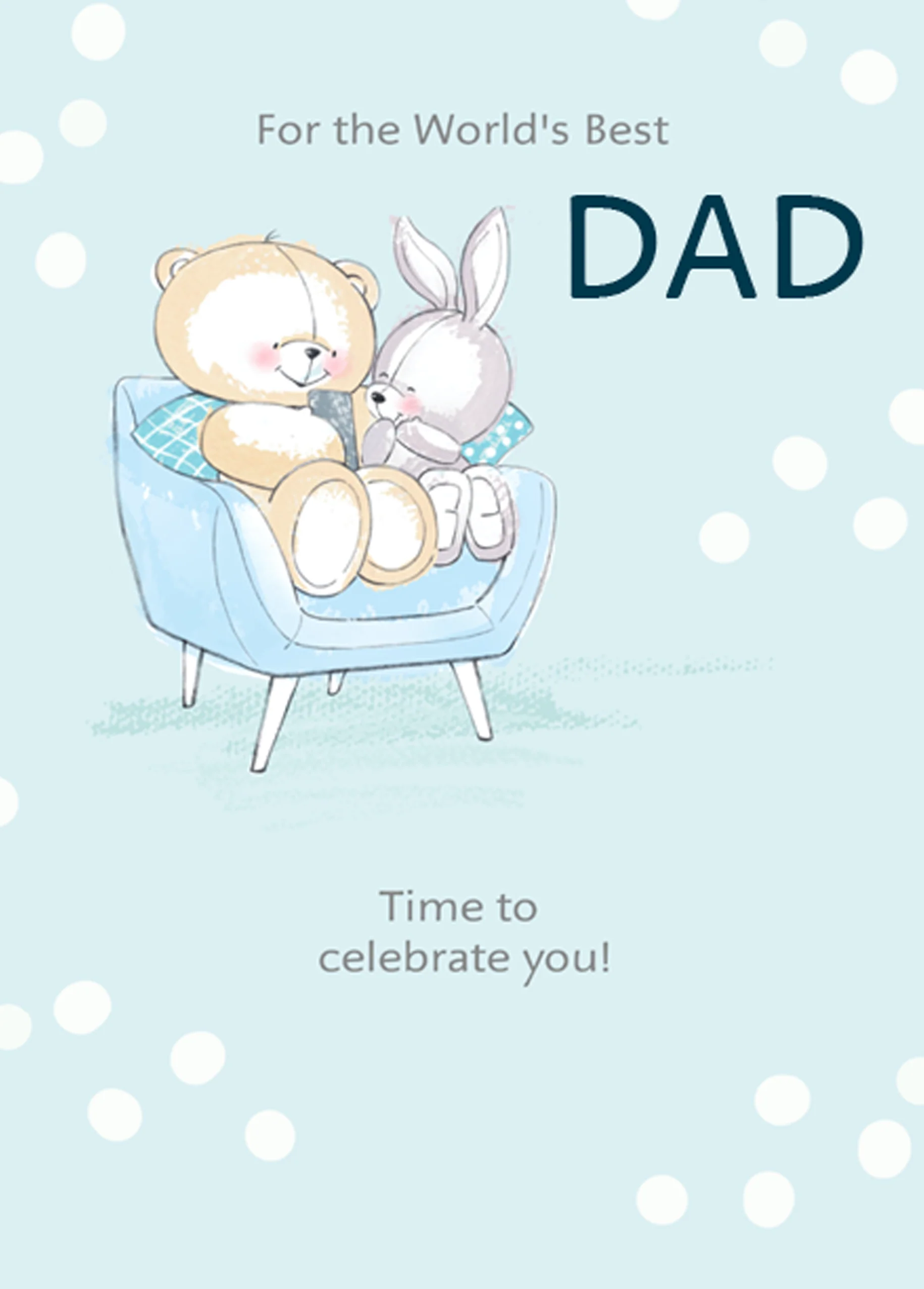 Personalised Forever Friends Teddy Birthday Card For Dad