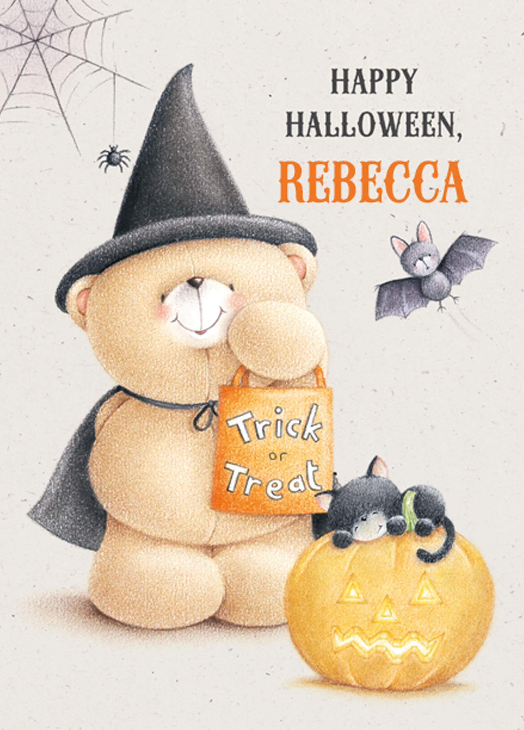 Personalised Forever Friends Witch Halloween Card