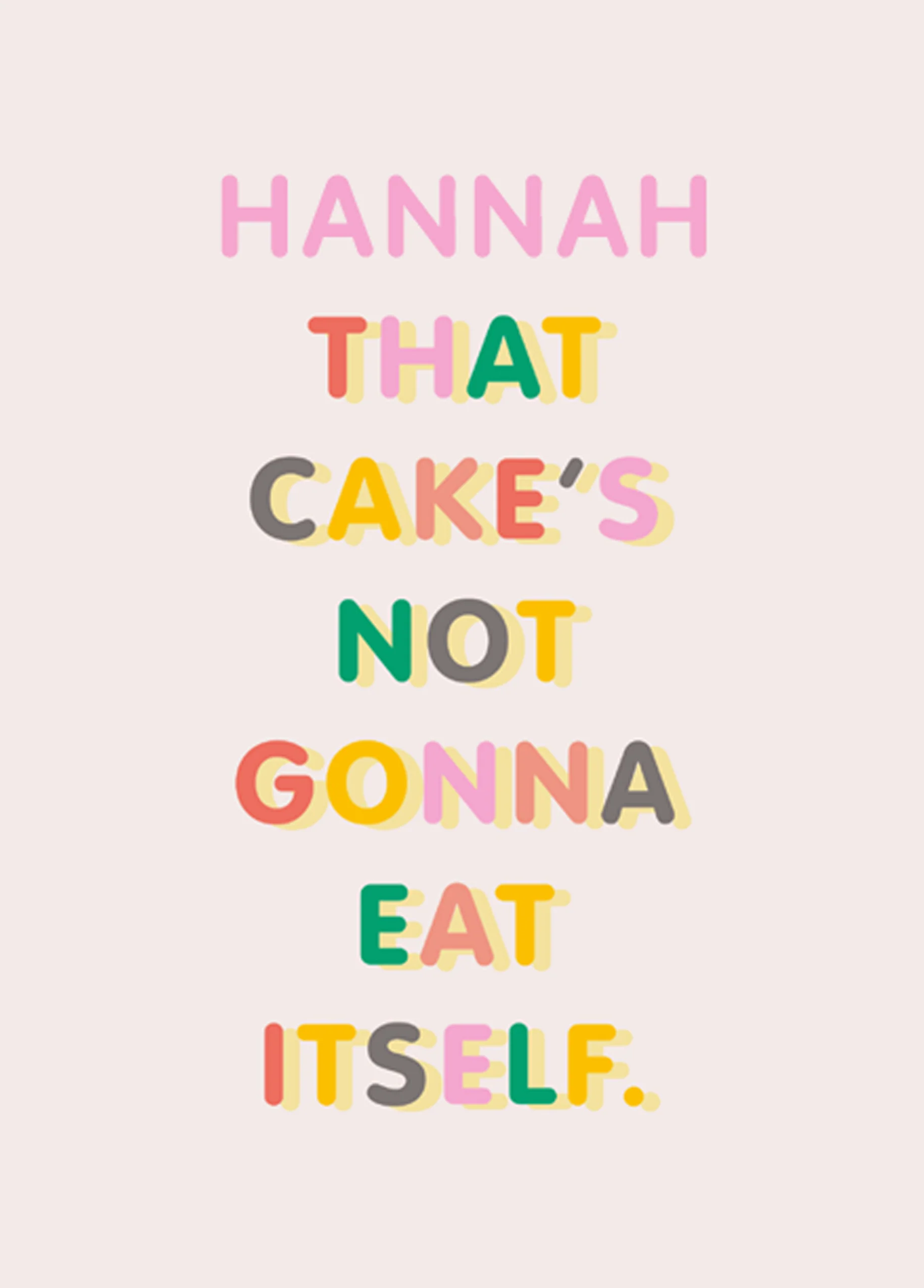 Personalised Fridge Magnet Text Cake Birthday Card
