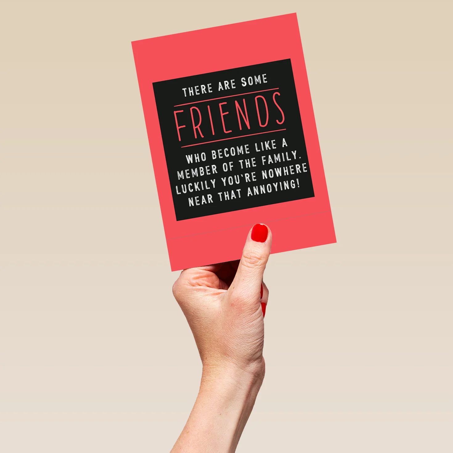 Personalised Friends Like Family Funny Quote Card - Image 5