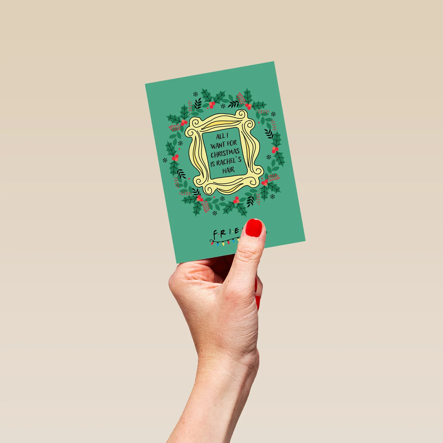 Personalised Friends Peephole Frame & Wreath Christmas Card - Image 4
