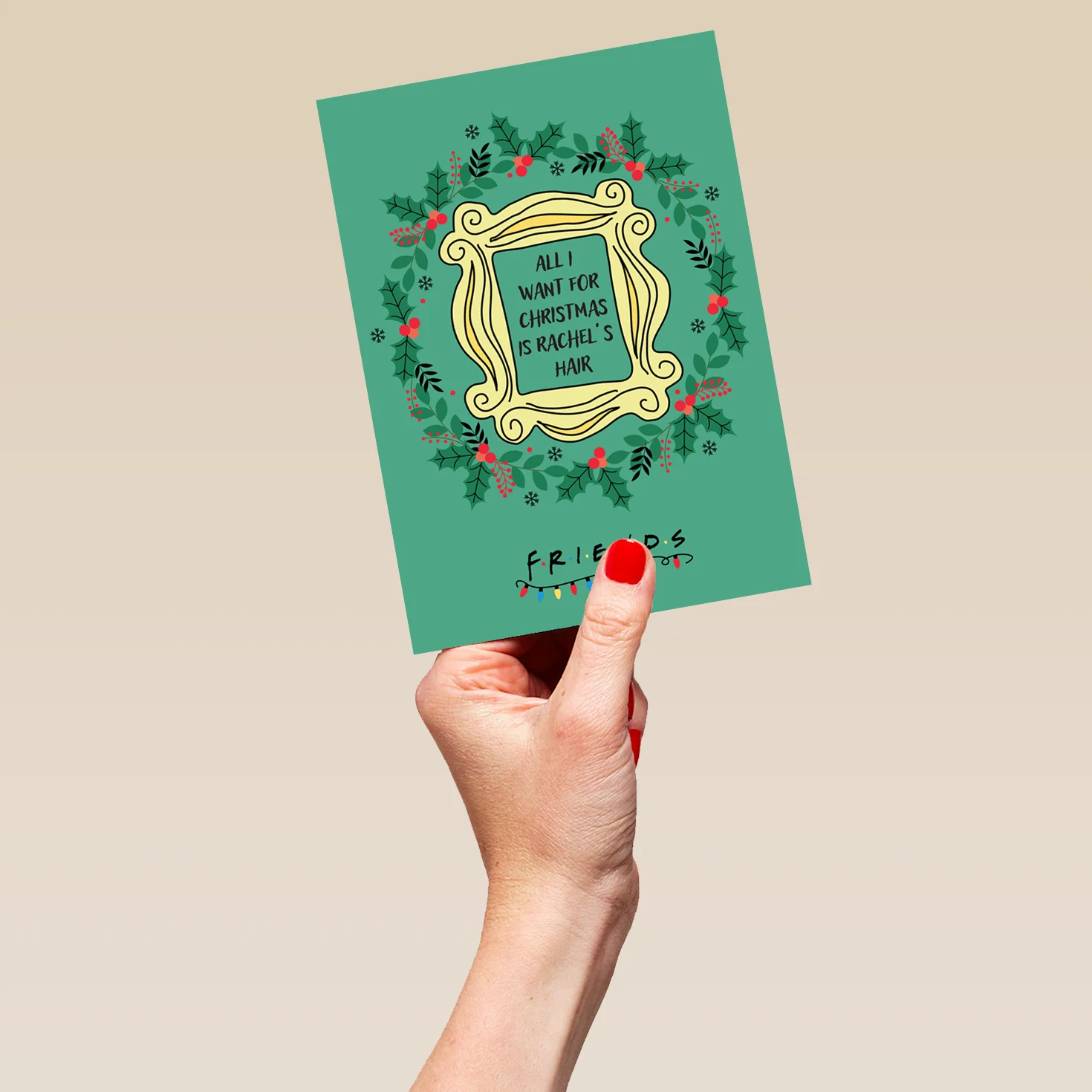 Personalised Friends Peephole Frame & Wreath Christmas Card - Image 5