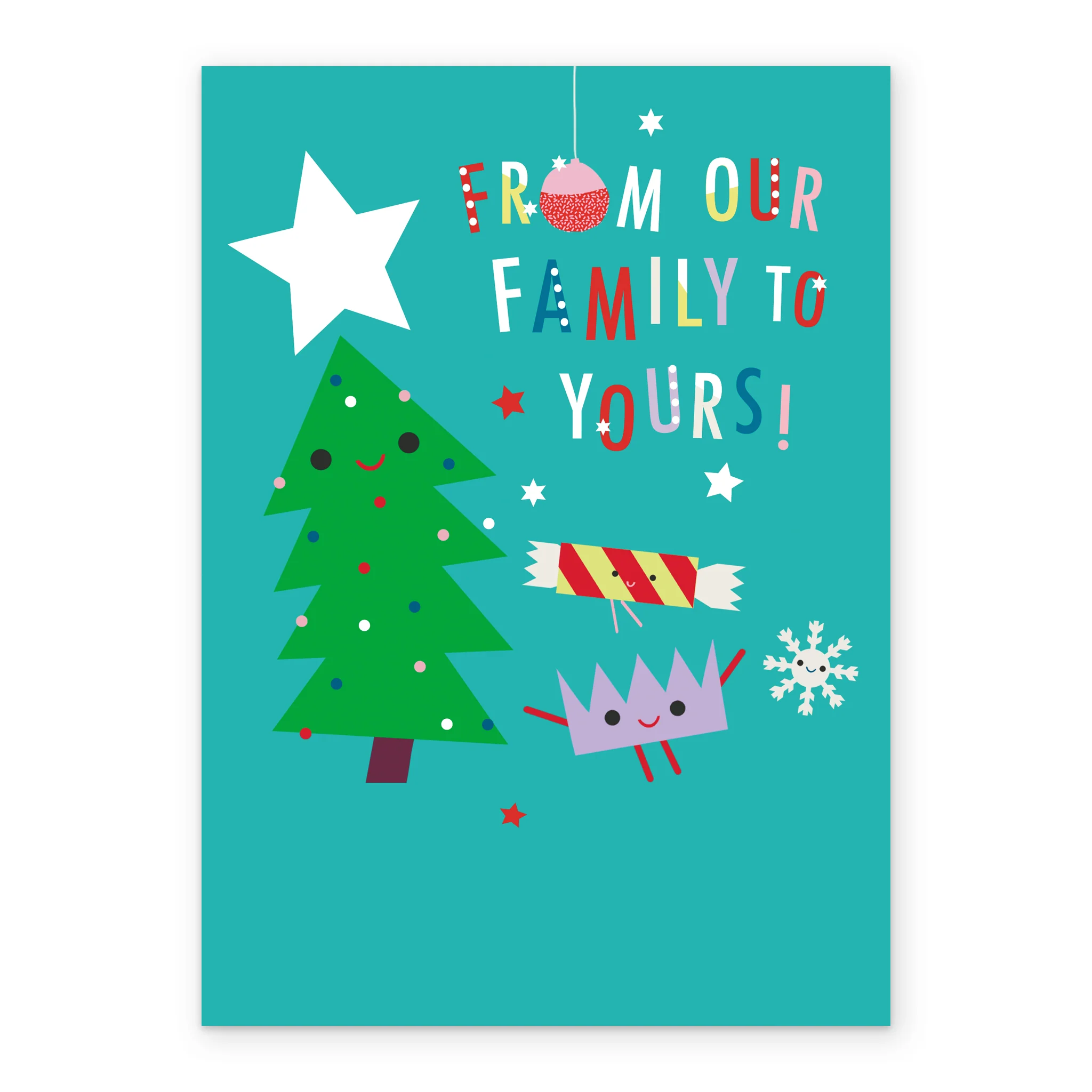 Personalised From All Of Us Family Festive Tree Christmas Card - Image 2