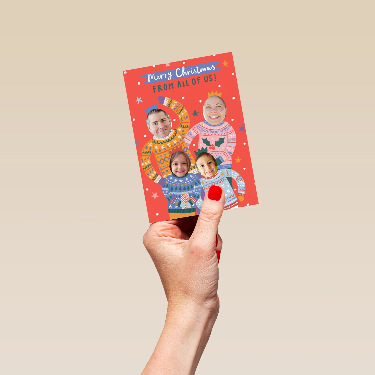 Personalised From All Of Us Funny Photo Christmas Card - Image 4
