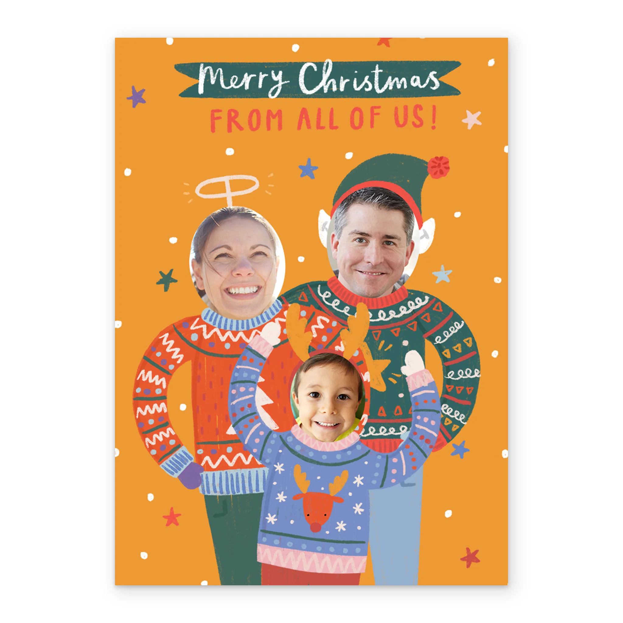 Personalised From All Of Us Jumper Photo Christmas Card - Image 2