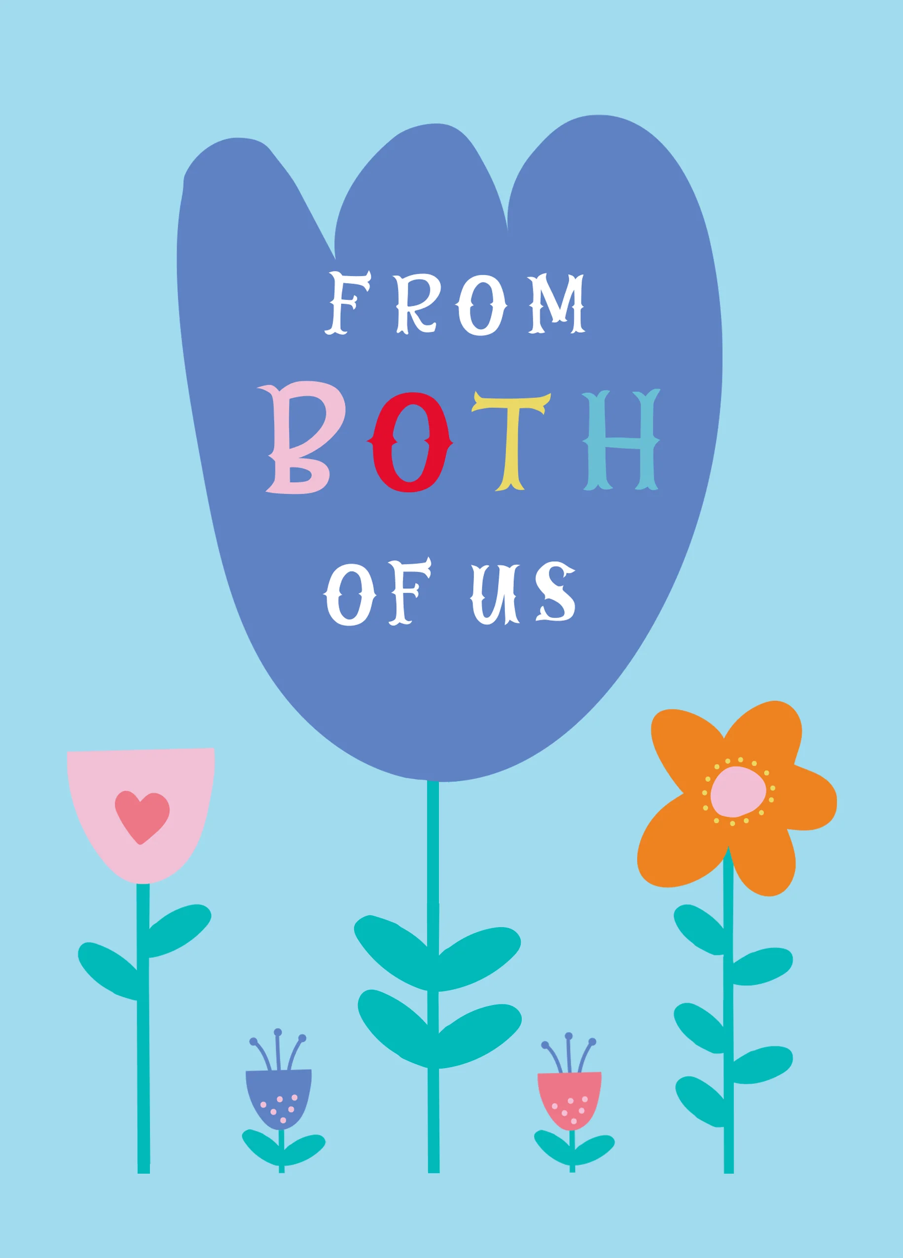 Personalised From Both Colourful Flowers Mother's Day Card