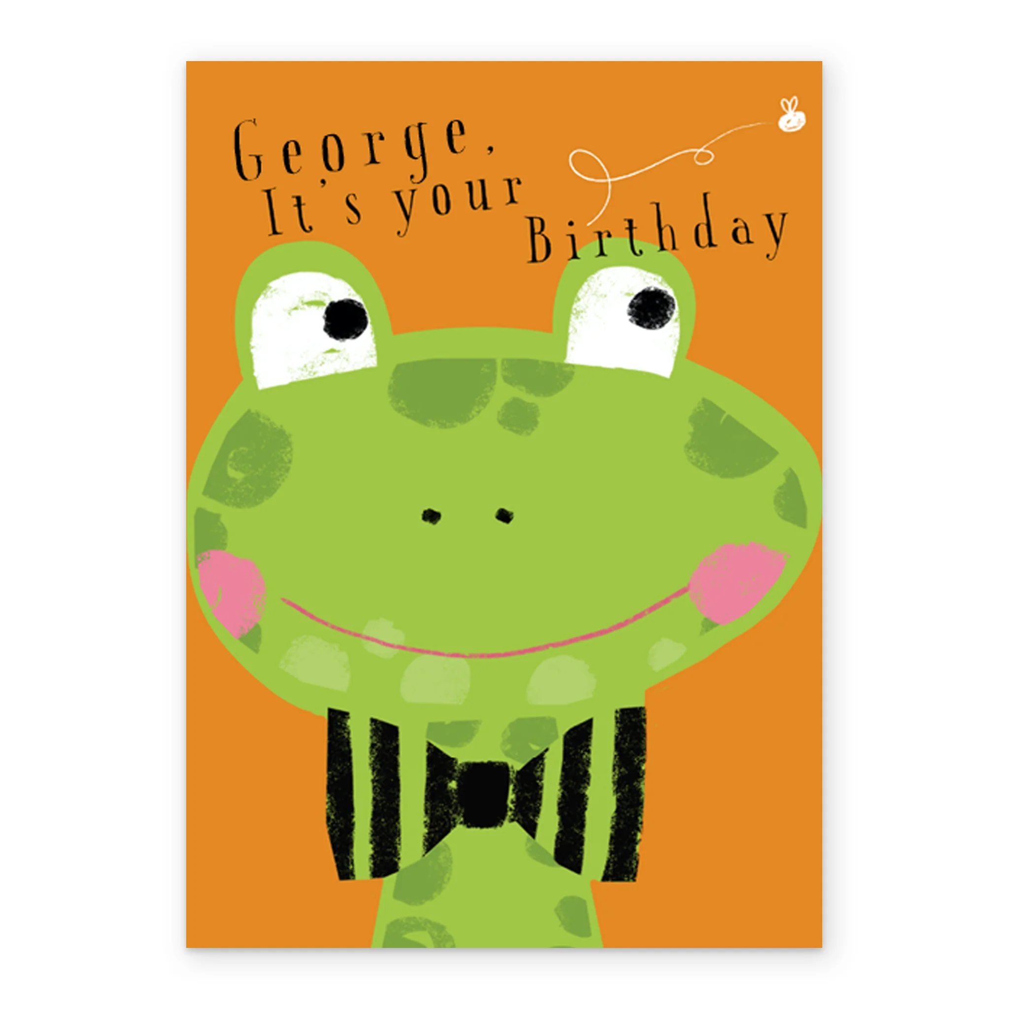 Personalised Fun Frog In A Bowtie Kids Birthday Card - Image 2