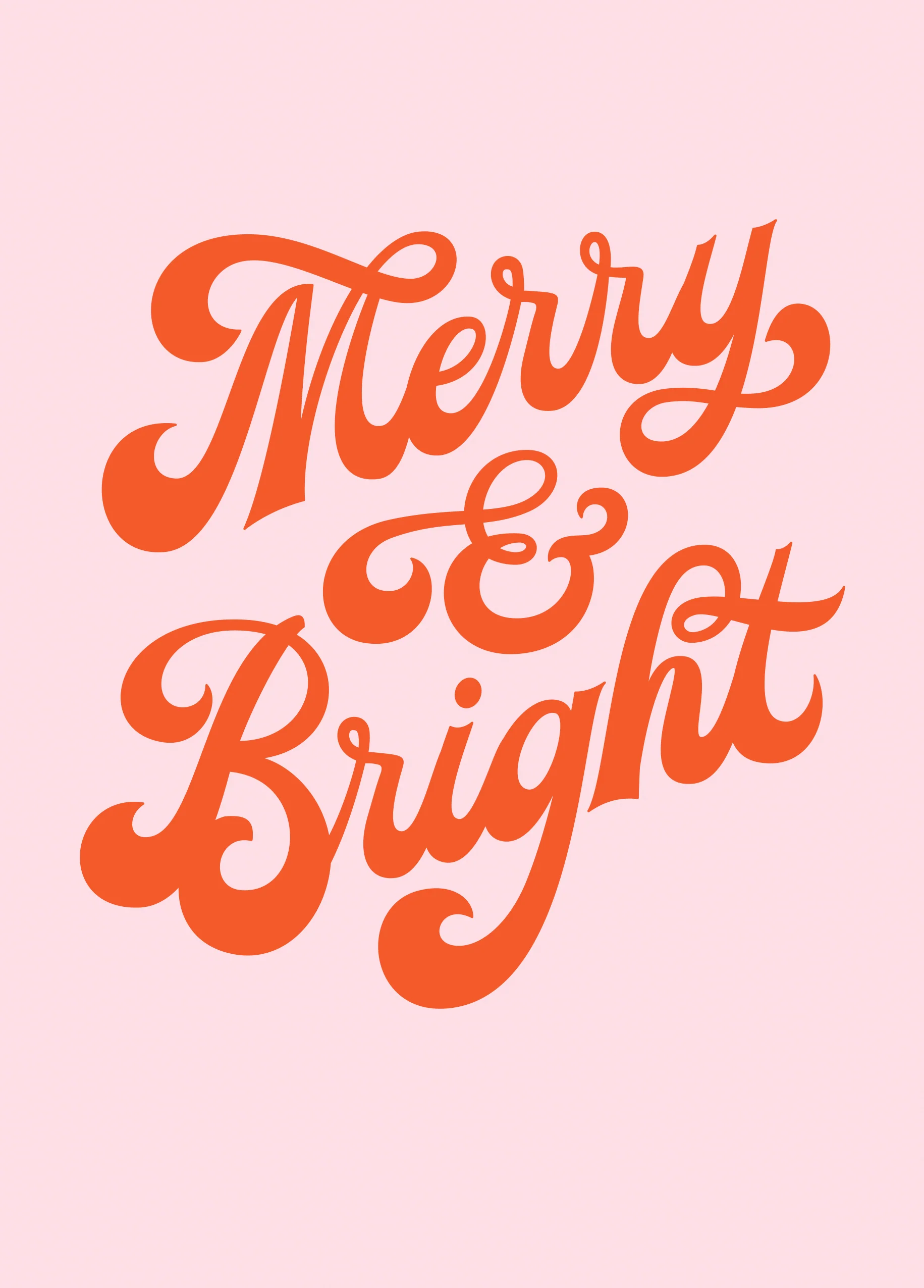 Personalised Fun 'Merry & Bright' Calligraphy Christmas Card
