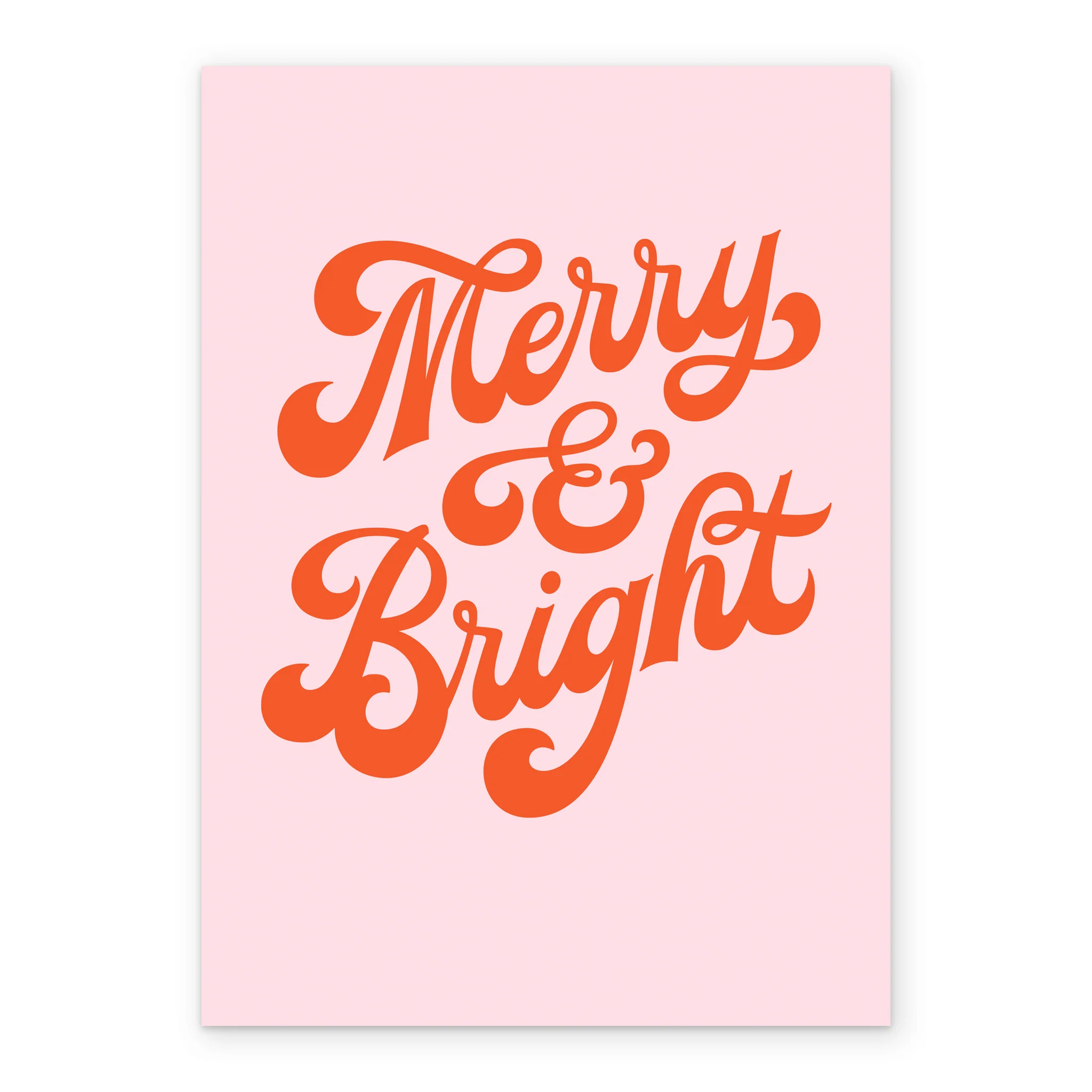 Personalised Fun 'Merry & Bright' Calligraphy Christmas Card - Image 2