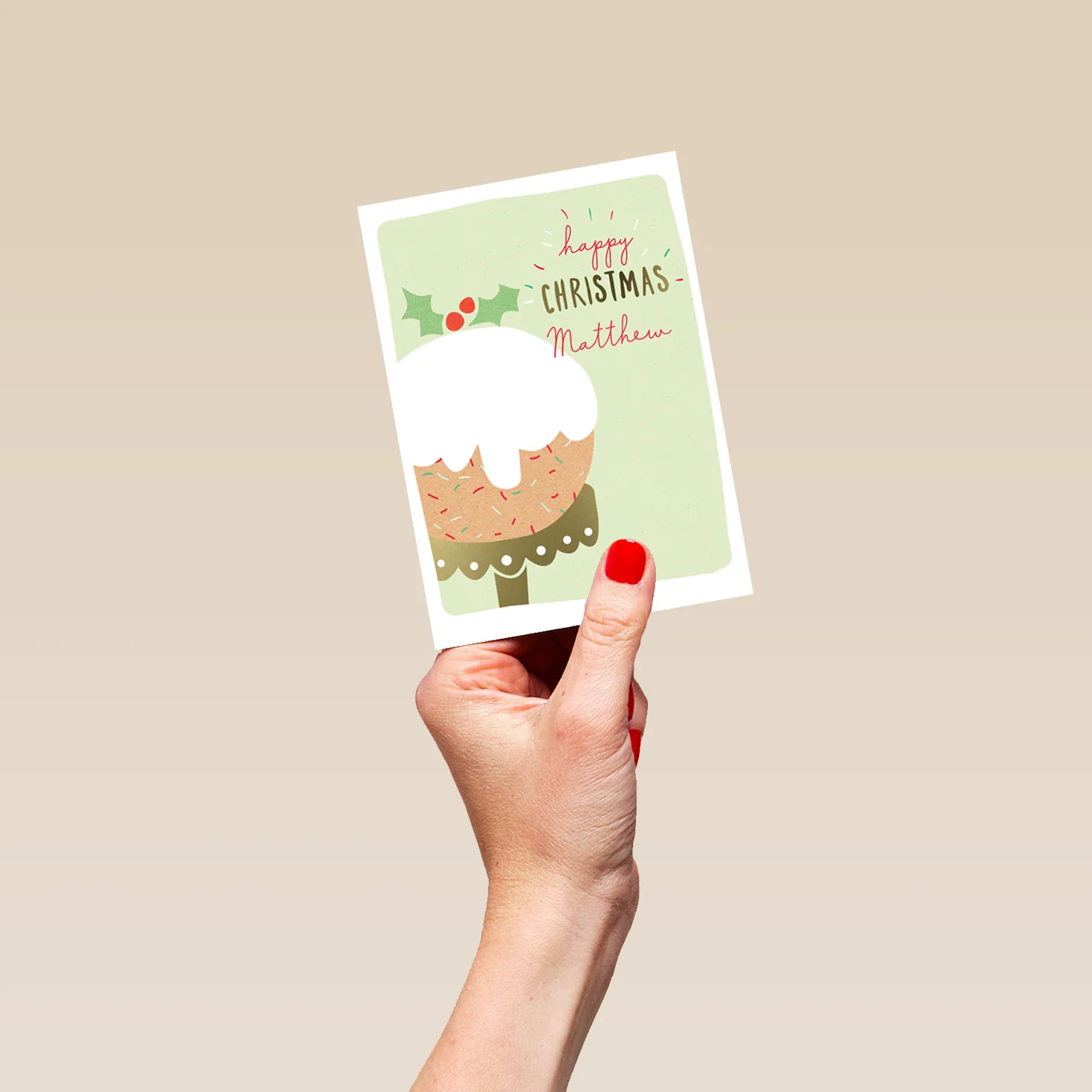 Personalised & Editable Fun Christmas Pudding Card - Image 4