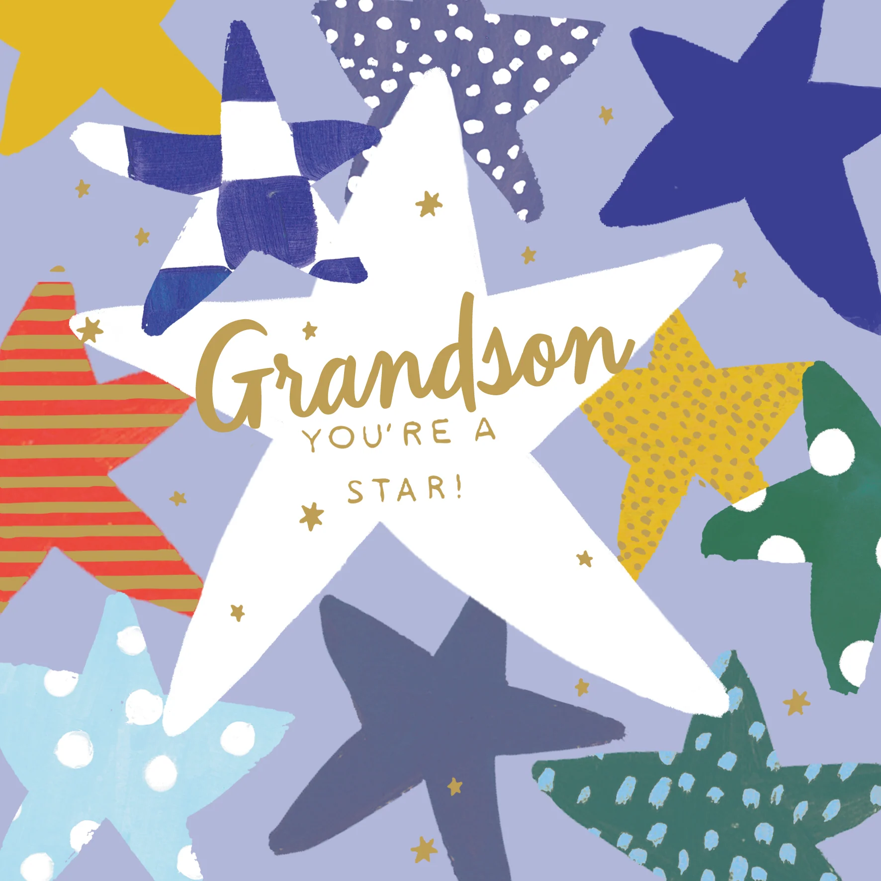 Personalised Fun Stars Birthday Card for Grandson