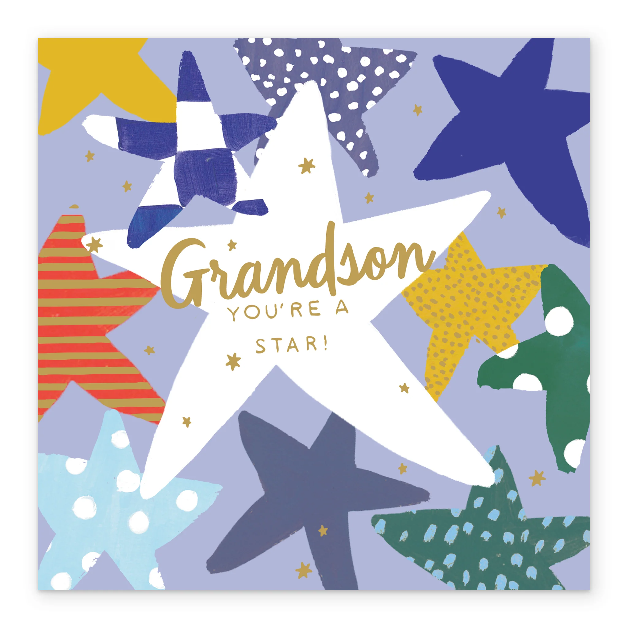 Personalised Fun Stars Birthday Card for Grandson - Image 2