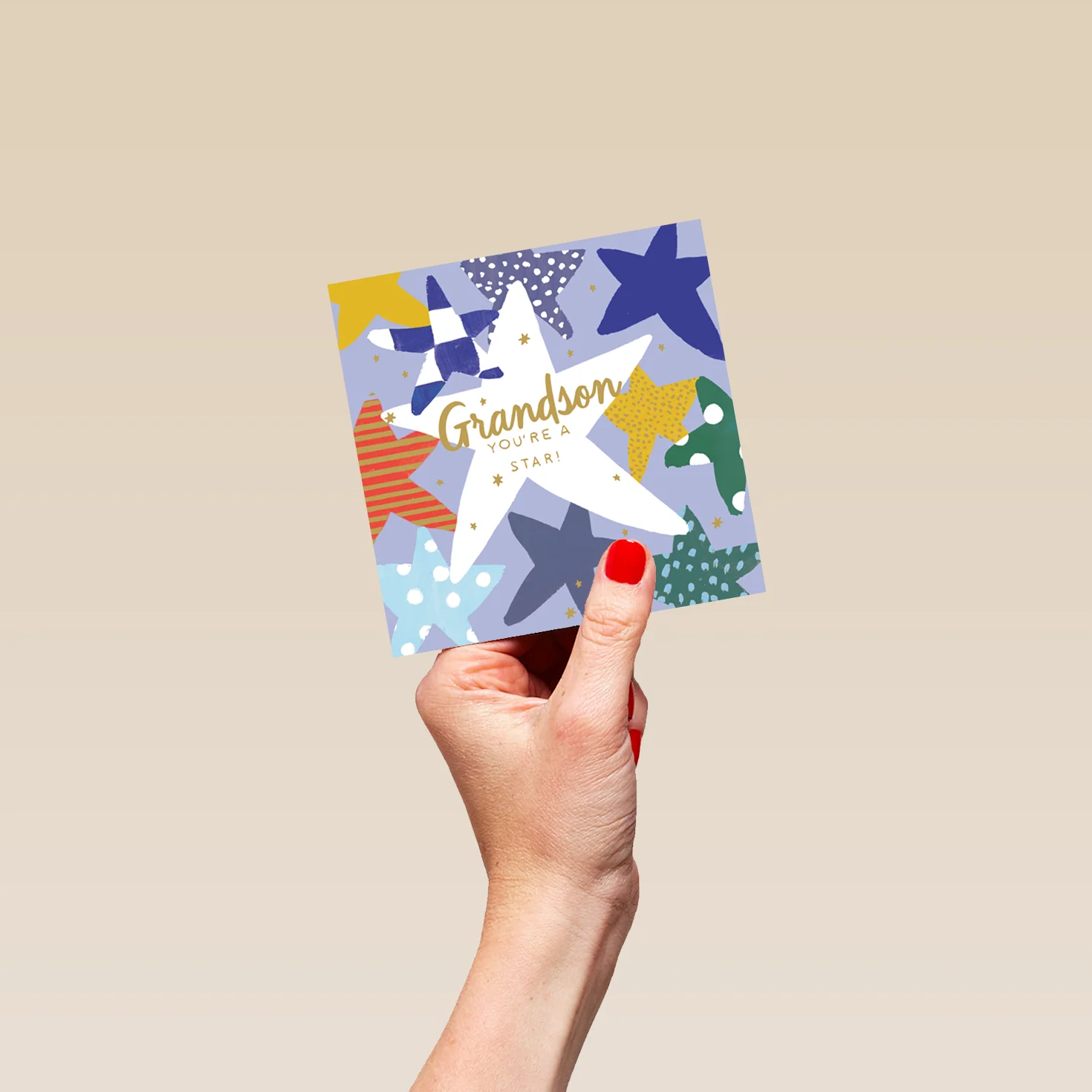 Personalised Fun Stars Birthday Card for Grandson - Image 4