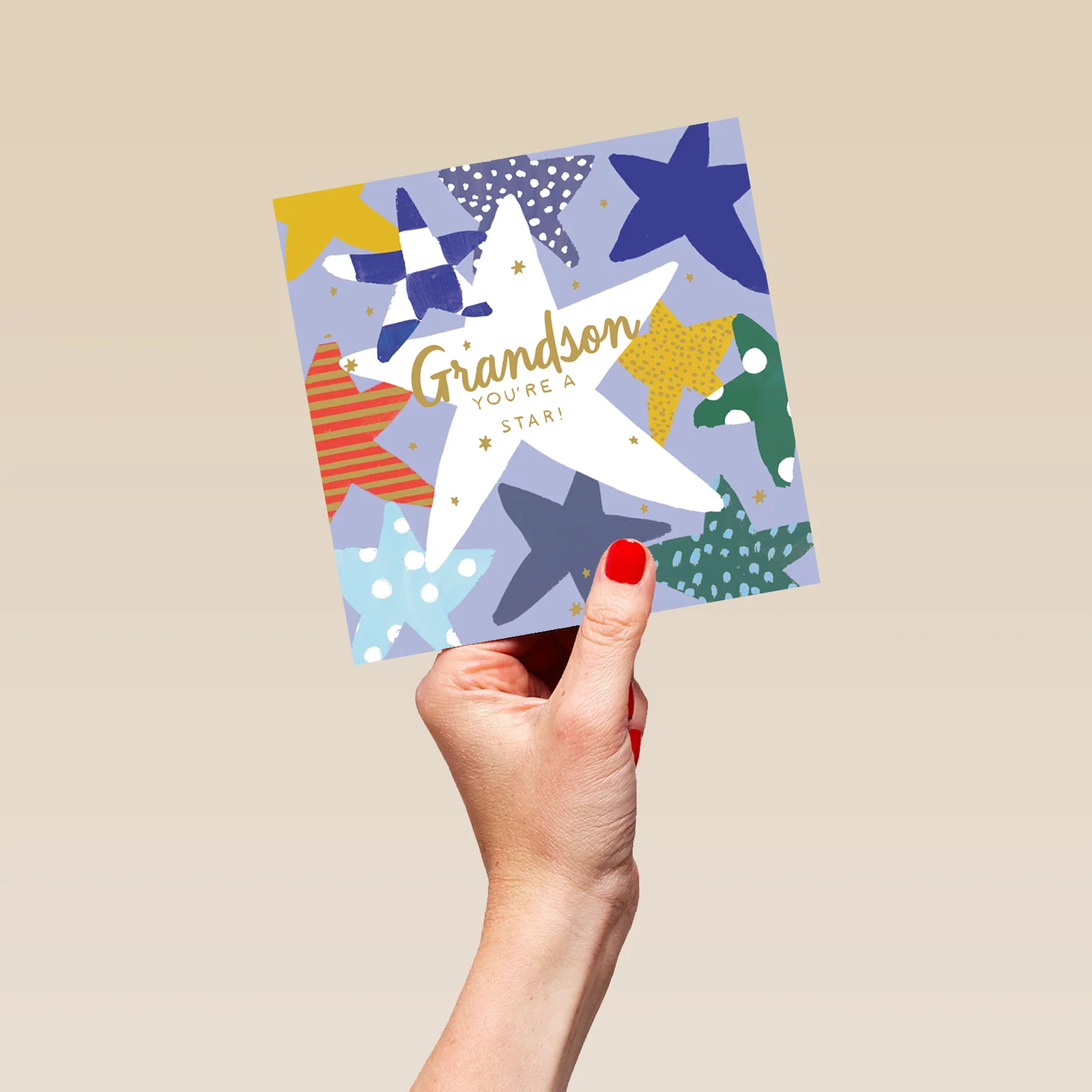 Personalised Fun Stars Birthday Card for Grandson - Image 5