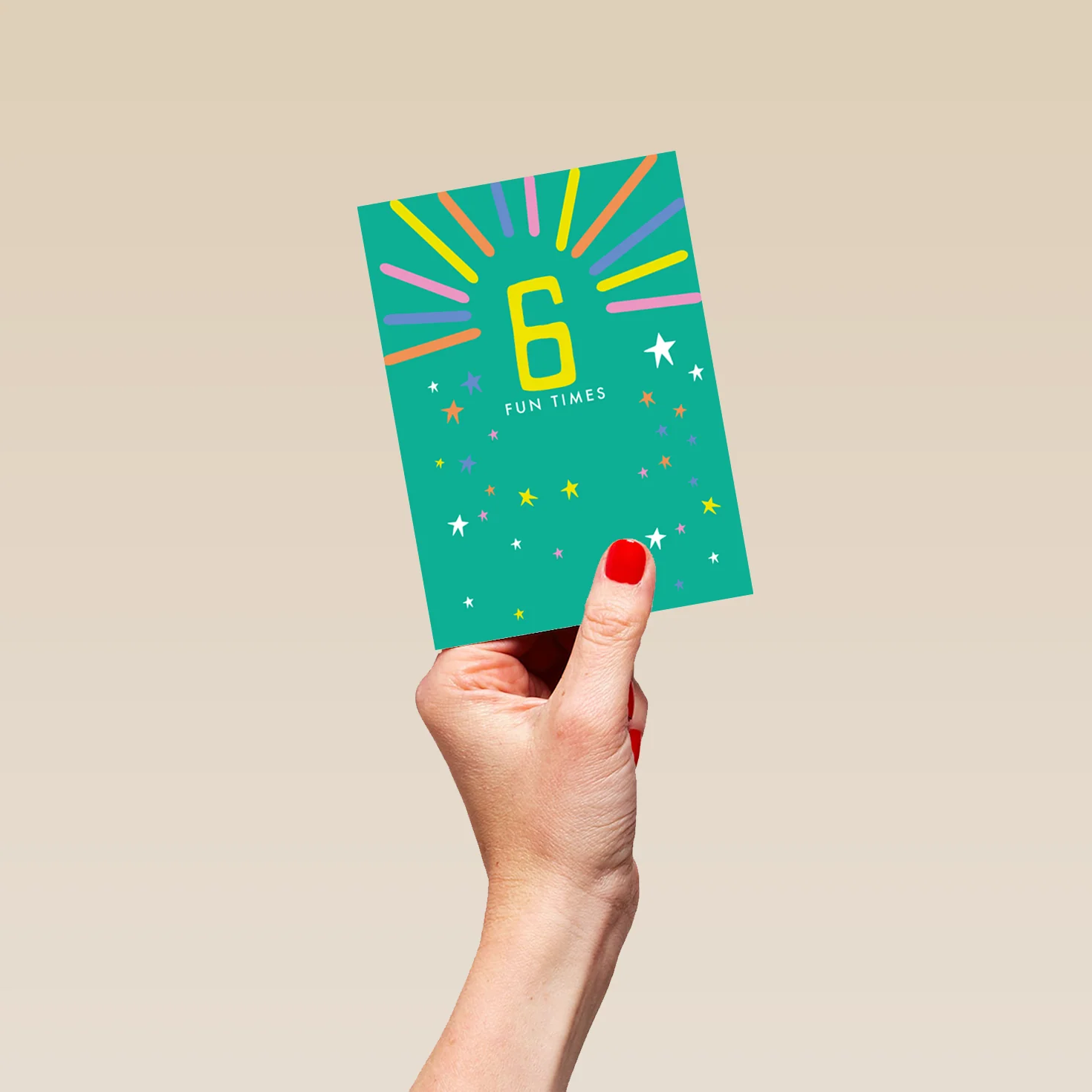 Personalised Fun Times Colourful 6th Birthday Card - Image 4