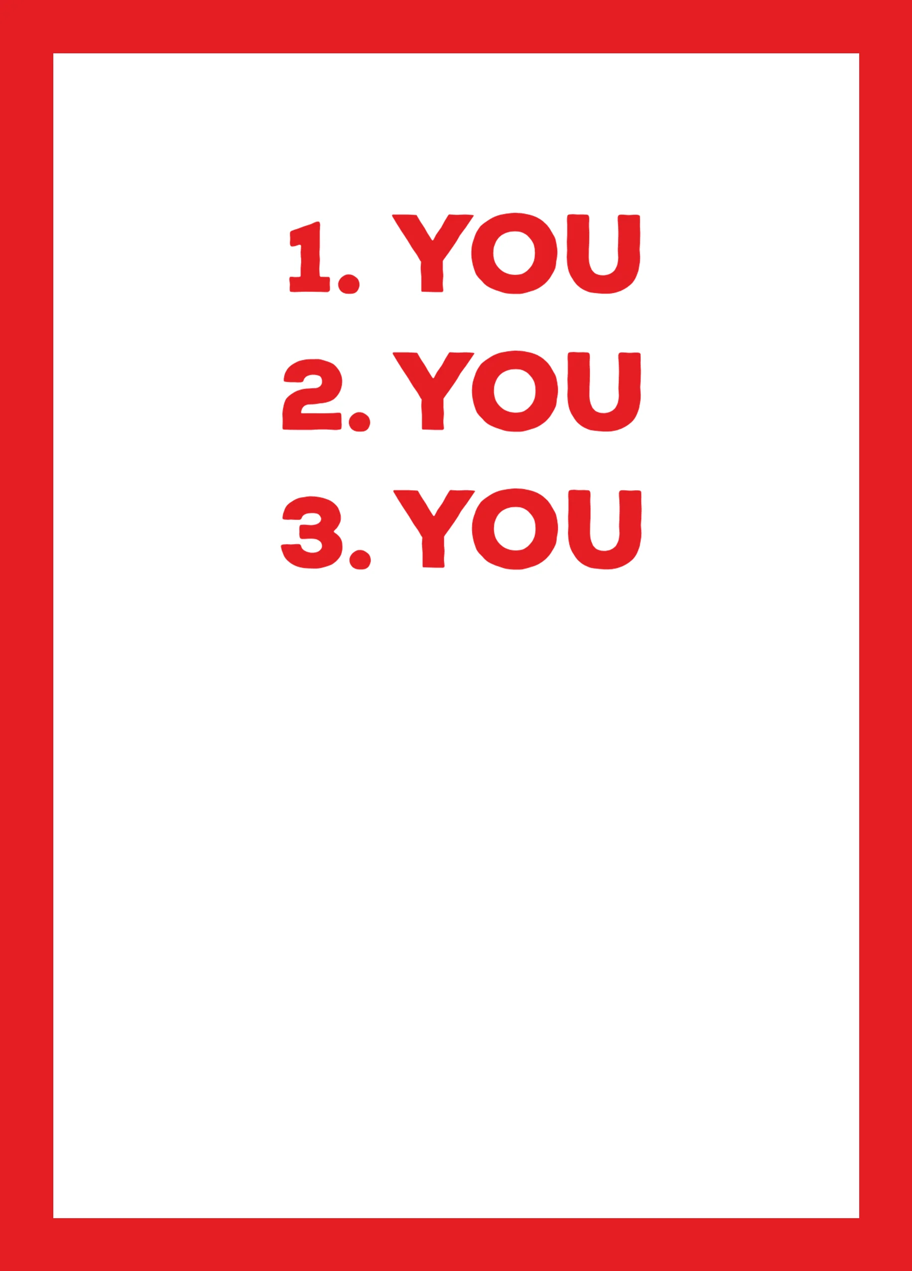Personalised Funny '1. You 2. You. 3 You' Valentine's Day Card