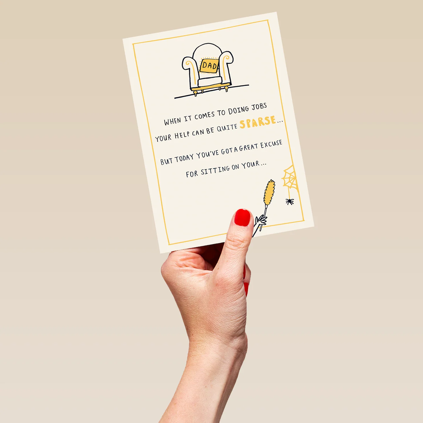 Personalised Funny Arm Chair Father's Day Card for Dad - Image 5