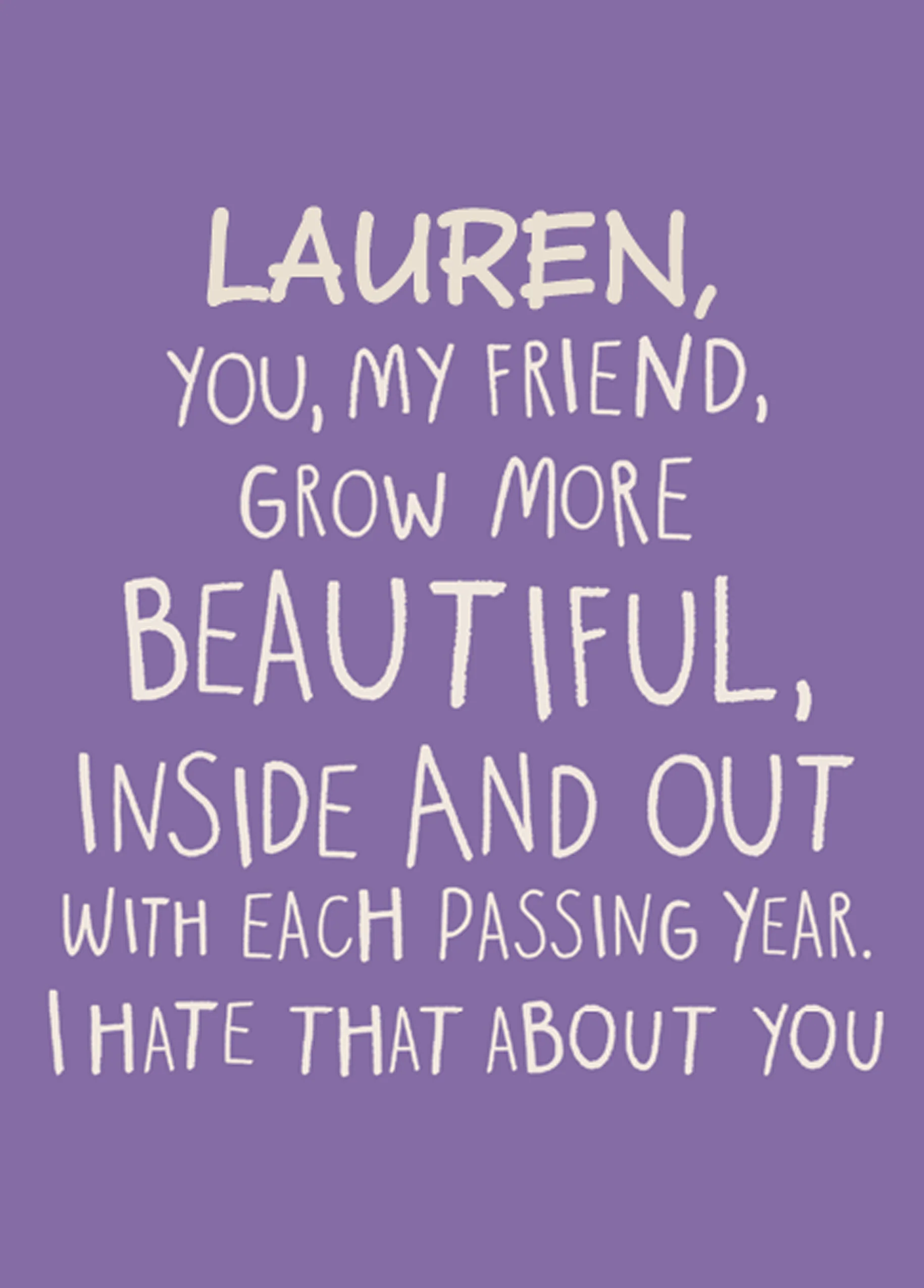 Personalised Funny Beautiful Inside And Out Birthday Card For Her