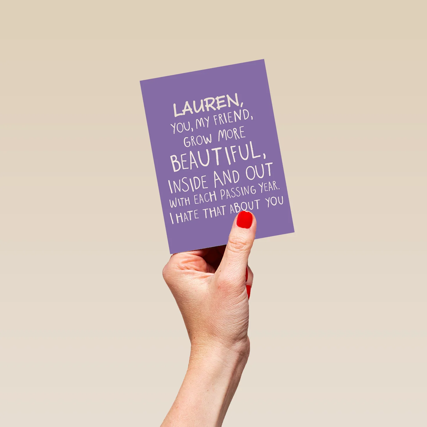 Personalised Funny Beautiful Inside And Out Birthday Card For Her - Image 4