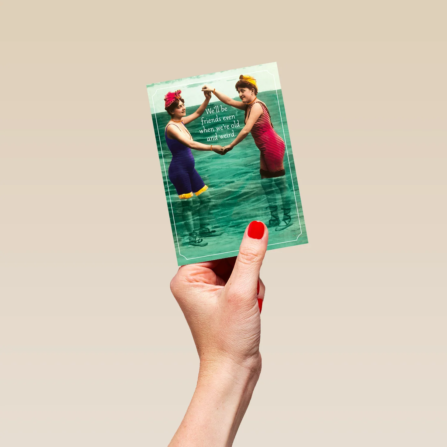 Personalised Funny Birthday Illustrated Vintage Bathing Ladies Card - Image 4