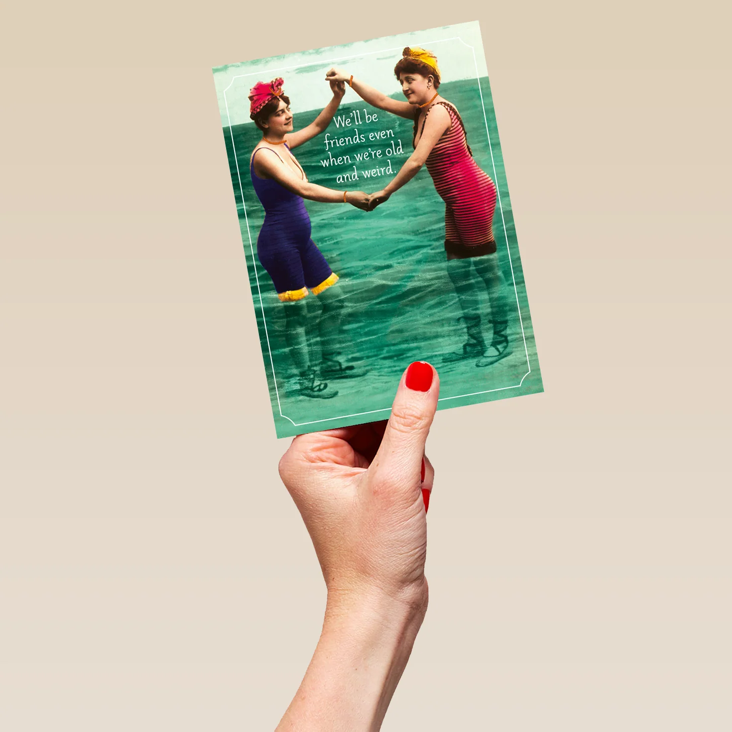 Personalised Funny Birthday Illustrated Vintage Bathing Ladies Card - Image 5