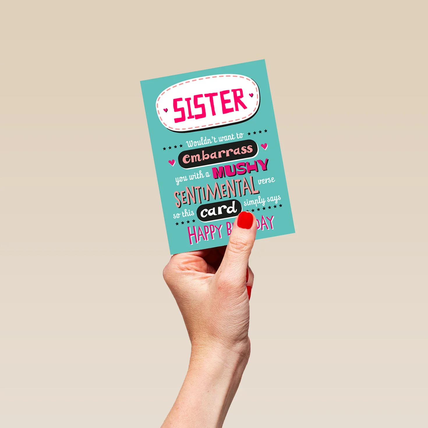 Personalised Funny Birthday Text Sister Card - Image 4