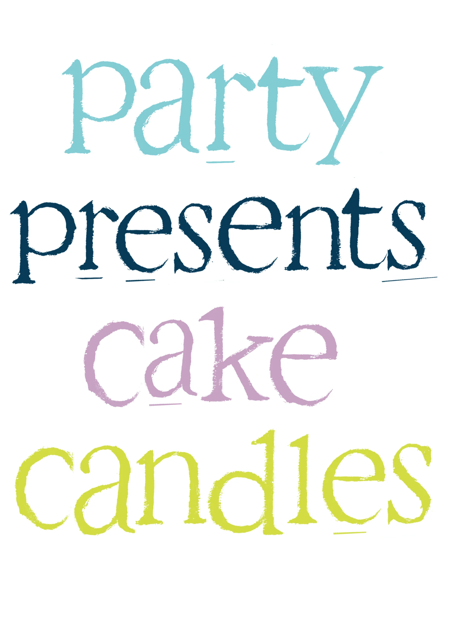Personalised Funny Birthday Typographic Party Presents Cake Card