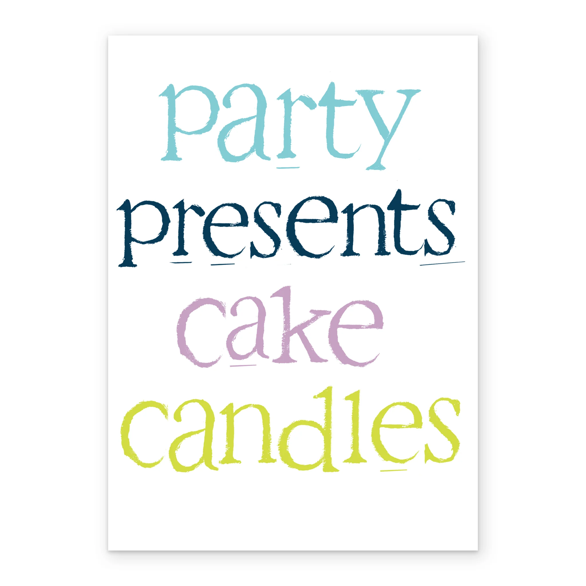 Personalised Funny Birthday Typographic Party Presents Cake Card - Image 2