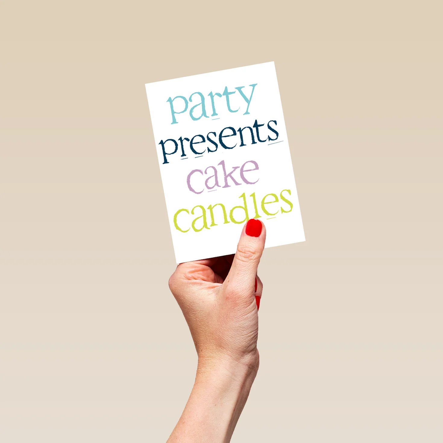 Personalised Funny Birthday Typographic Party Presents Cake Card - Image 4