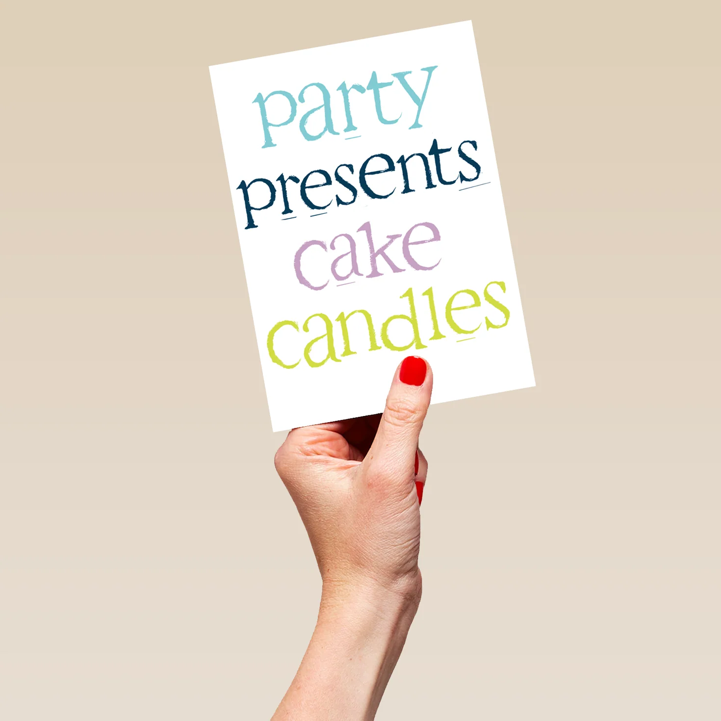 Personalised Funny Birthday Typographic Party Presents Cake Card - Image 5