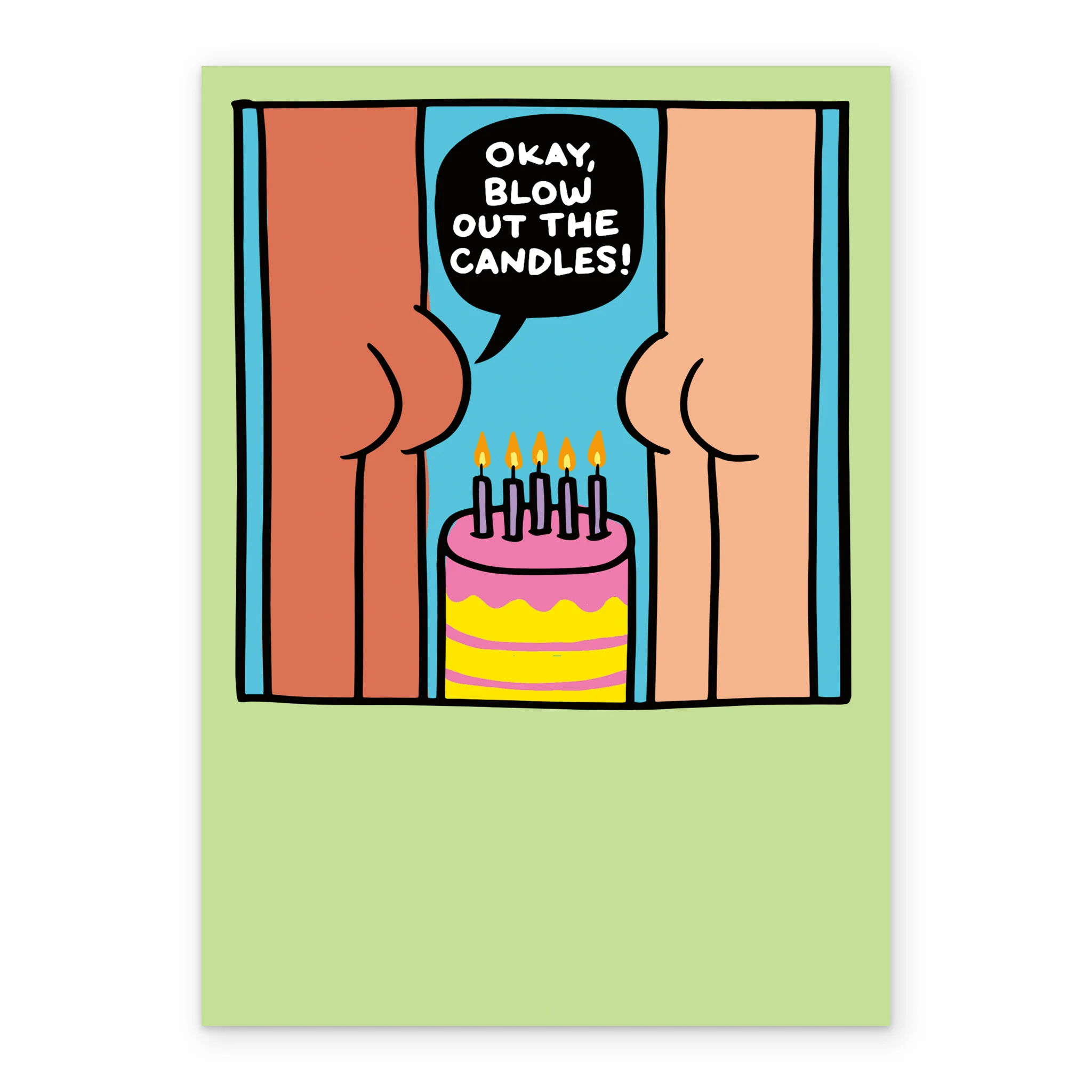Personalised Funny Blow Candles Cartoon Birthday Card - Image 2