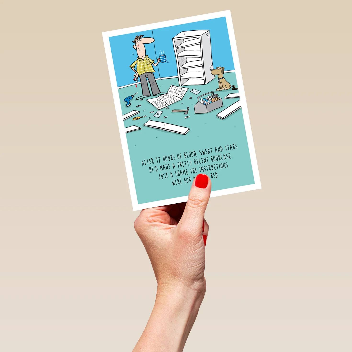 Personalised Funny 'Bookshelf' Father's Day Card - Image 5