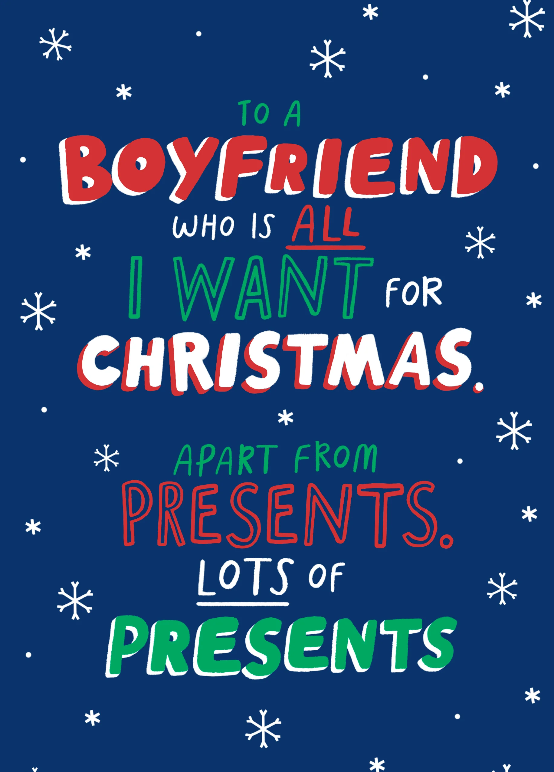 Personalised Funny Boyfriend Presents Christmas Card